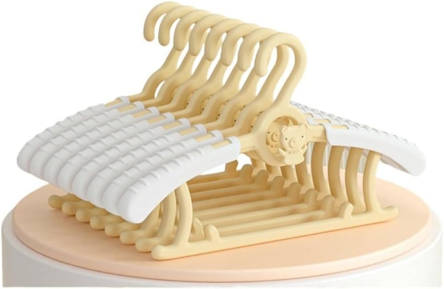 ベビーハンガー 子供用ハンガー 伸縮式 キッズハンガー 段階調整可能 省スペース 赤ちゃん ハンガー 滑り止め 厚くする 耐久性あり おしゃれ (イエロー) [並行輸入品]