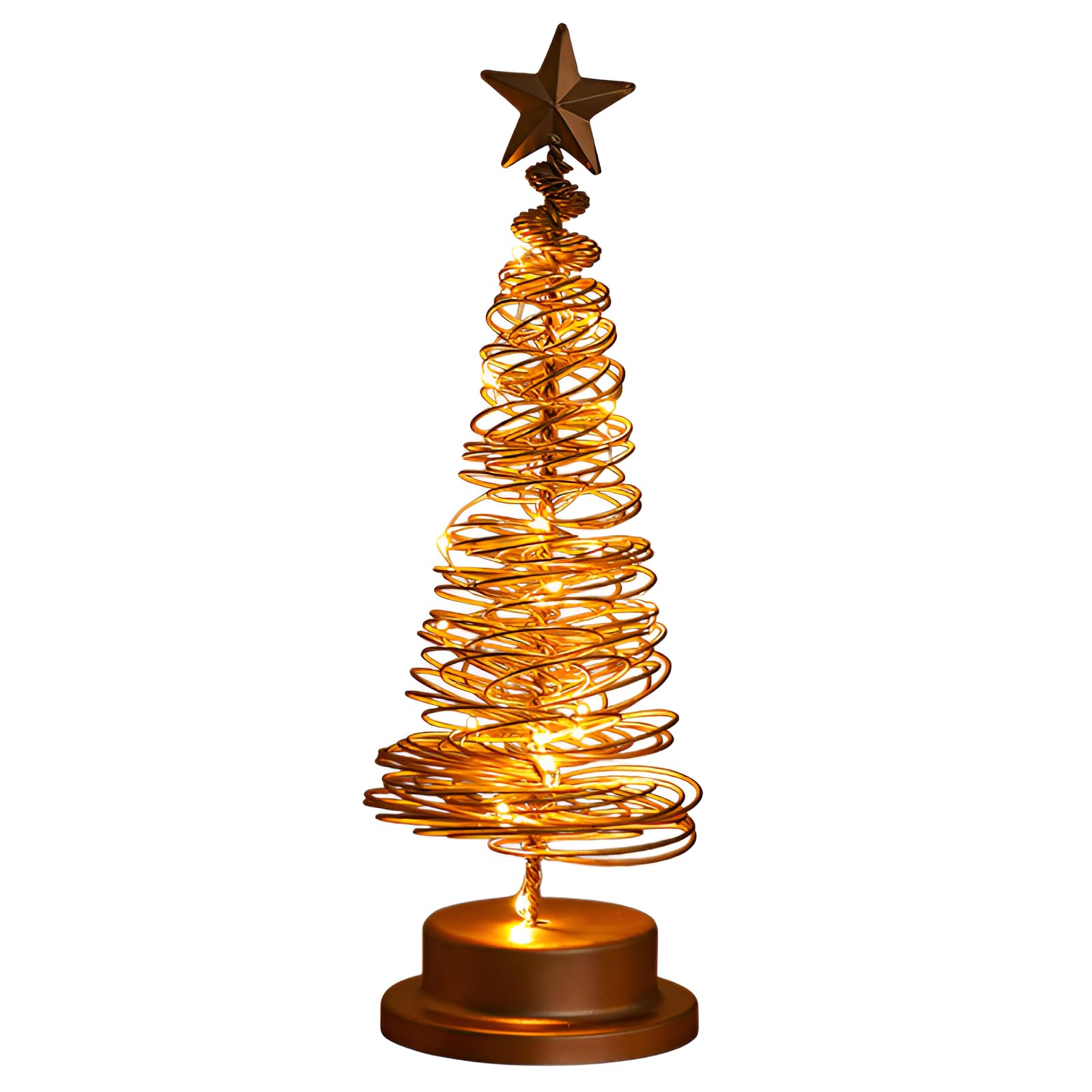 ミニ ツリー LED ライト 暖かい光 金属製 コンパクト 北欧風 デスクライト ベッドルーム 飾り プレゼント お祝い とホワイト 2デザイン