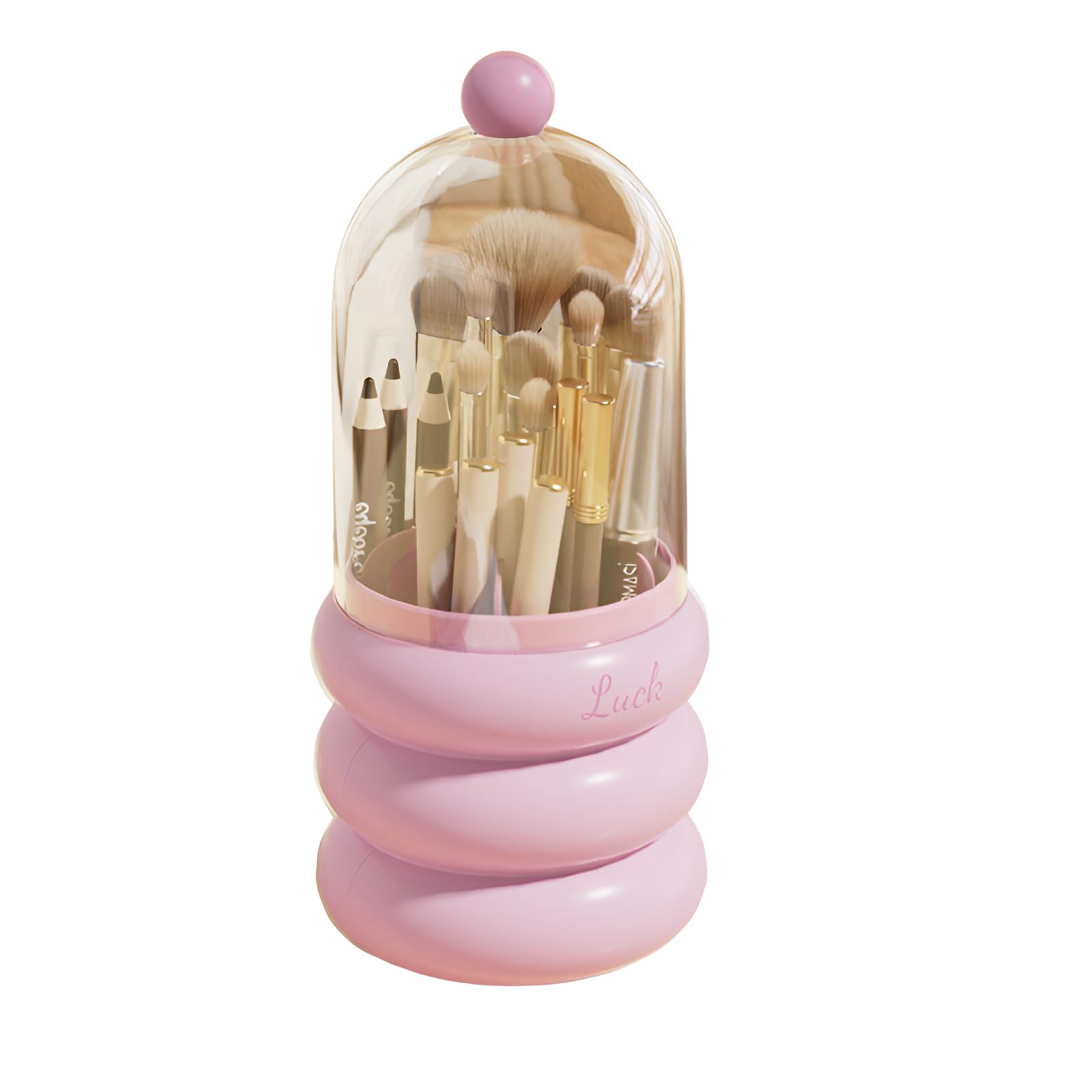 メイクブラシケース 360°回転 透明 防水 防塵 コスメ収納 蓋付き 化粧品収納ボックス 防塵ドレッシング..