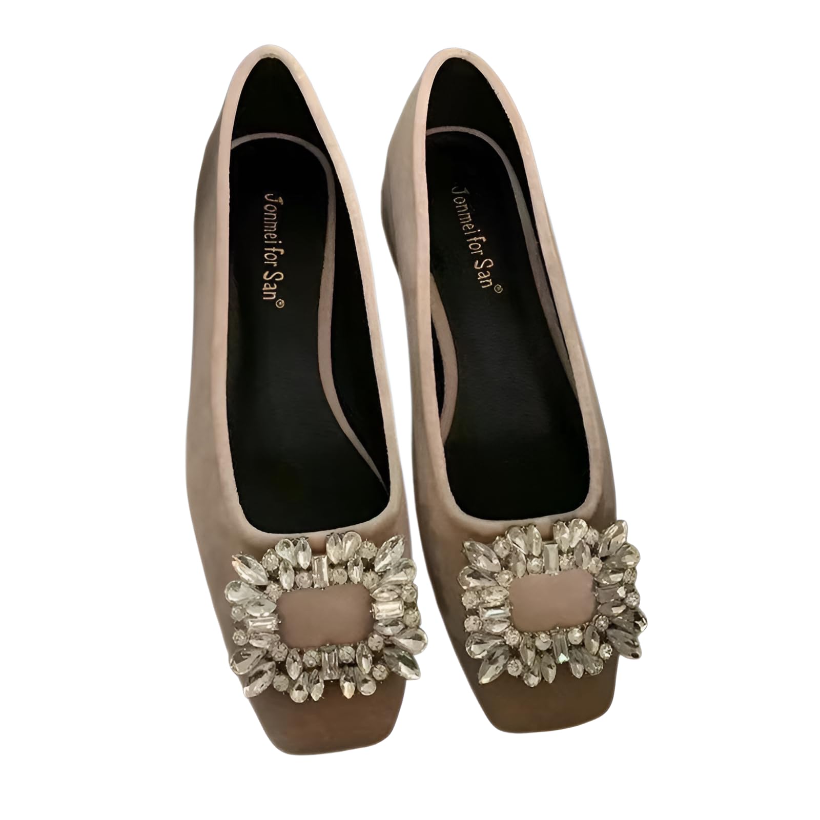 通勤シューズ タウンヒール 春レディースシューズ スクエアル浅口パンプス スパンコールと快適履き心地 全サイズ対応 春の季節 カジュアルやオフィスに