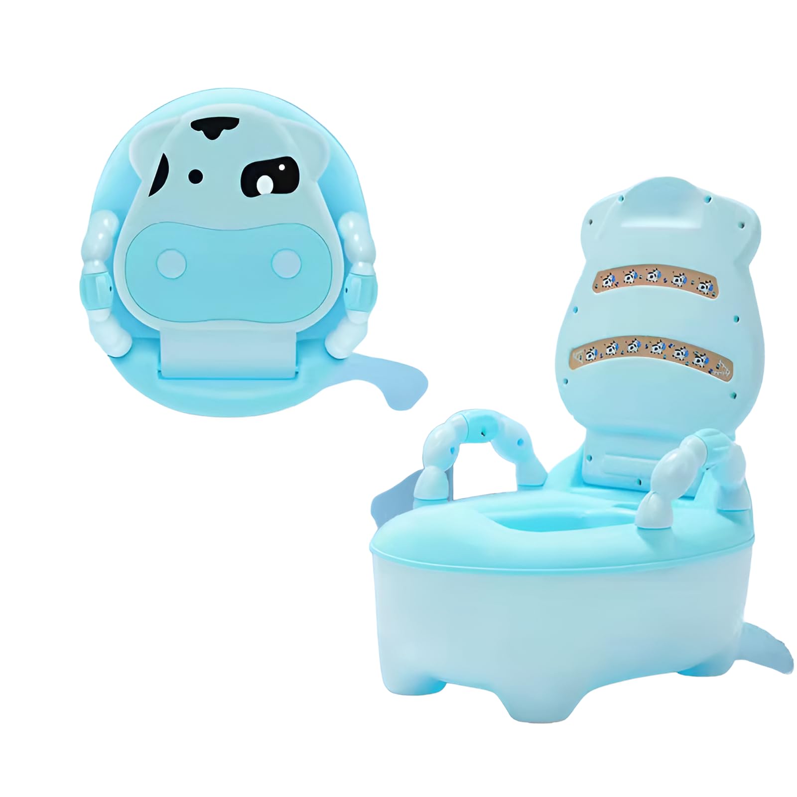 子供用トイレ 大きいサイズ深いトレイ ベビー用ポッティ 分離式お手入れ簡単 滑り止め付き安定設計 0-4歳 男の子女の子共用 家庭用 楽しいトイレトレーニング こどもの日(3)