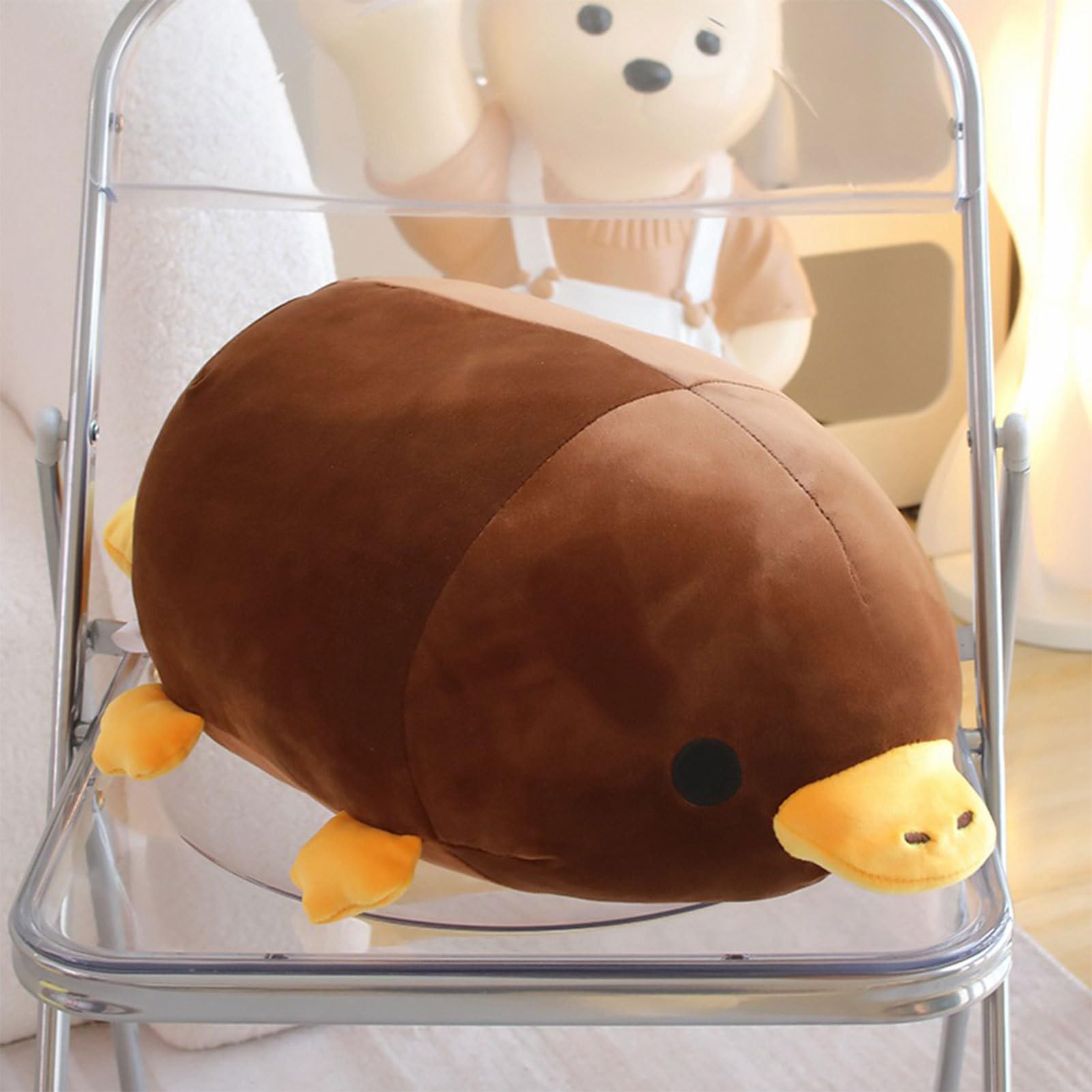 カモノハシのぬいぐるみ、カモノハシのぬいぐるみ,かわいいカモノハシの枕 - カモノハシ 2 色ぬいぐるみ枕枕人形家の装飾の装飾品漫画のアヒルのくちばしのぬいぐるみ、子供、男の子、女の子、家の装飾へのギフト(3)