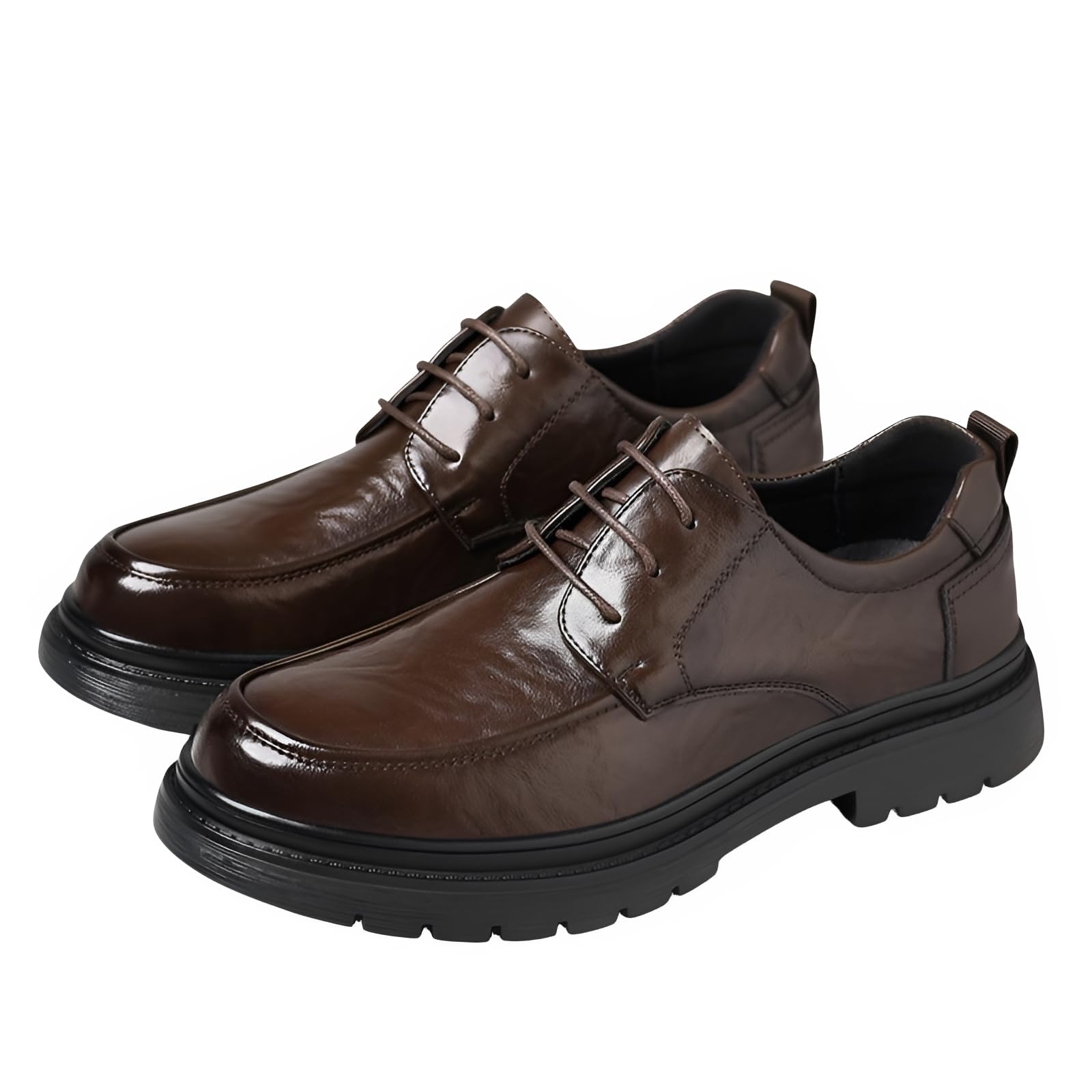 ブリティッシュ革靴 【軽奢革靴】 ソフトレザービジネスシューズ 通気性厚底革靴 メンズ夏用 【厚底】 ..