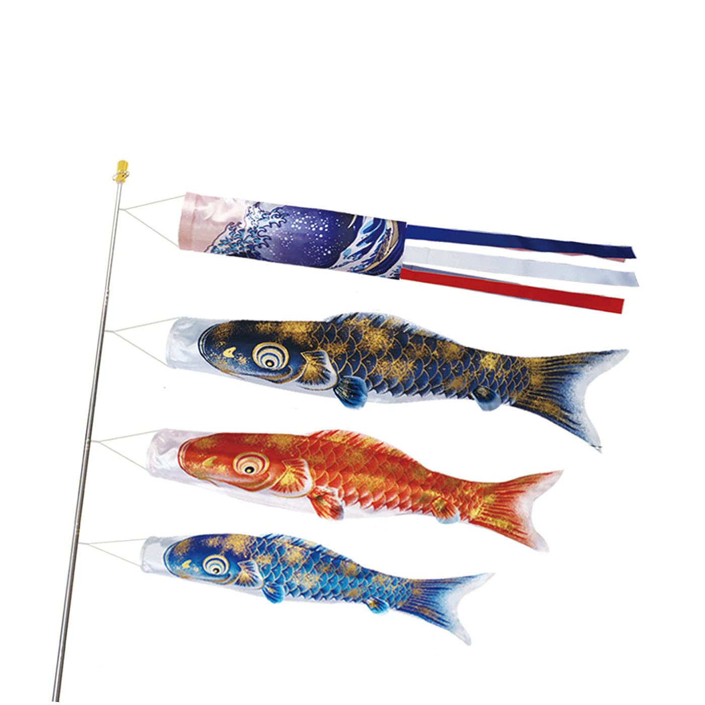 こいのぼり 鯉のぼり 吹き流しセット ポール 付き 庭園 ベランダ 室内用 端午の節句 飾り 初節句 子供の日 少年の日 男の子 お祝い 五月五日 (50~14...