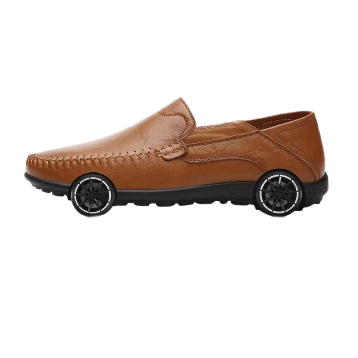 モカシン ローファー 無地 靴 シューズ 男性用 カジュアル ビジネス モカシン 紳士靴 手作り靴 ブラッ..