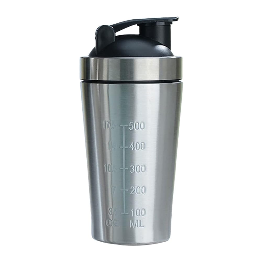 プロテインシェイカー シェーカーボトル 500ml/750ml ステンレス製 大容量 目盛り付き プロテインシェ..