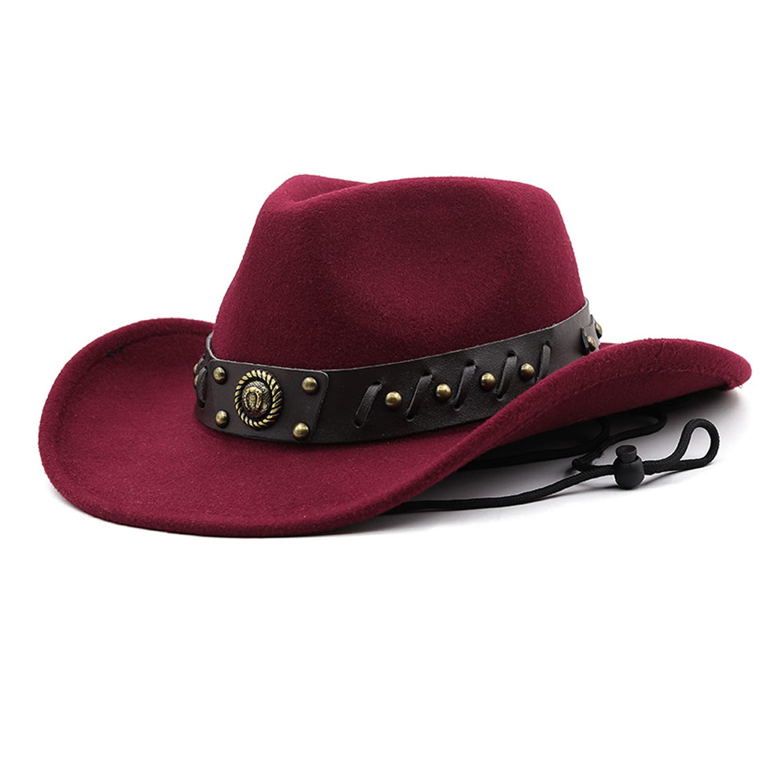 ハット メンズ テンガロンハット レディース カウボーイハット あご紐 中折れ帽子 ベルト飾り レトロ ..
