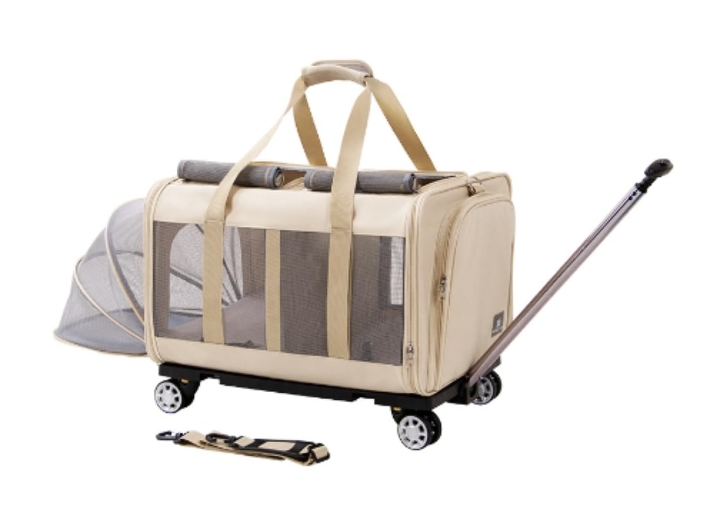 猫用キャリーバック 猫 ペットキャリー ペットキャリー キャスター付き トロリーキャットバッグ トロリ..
