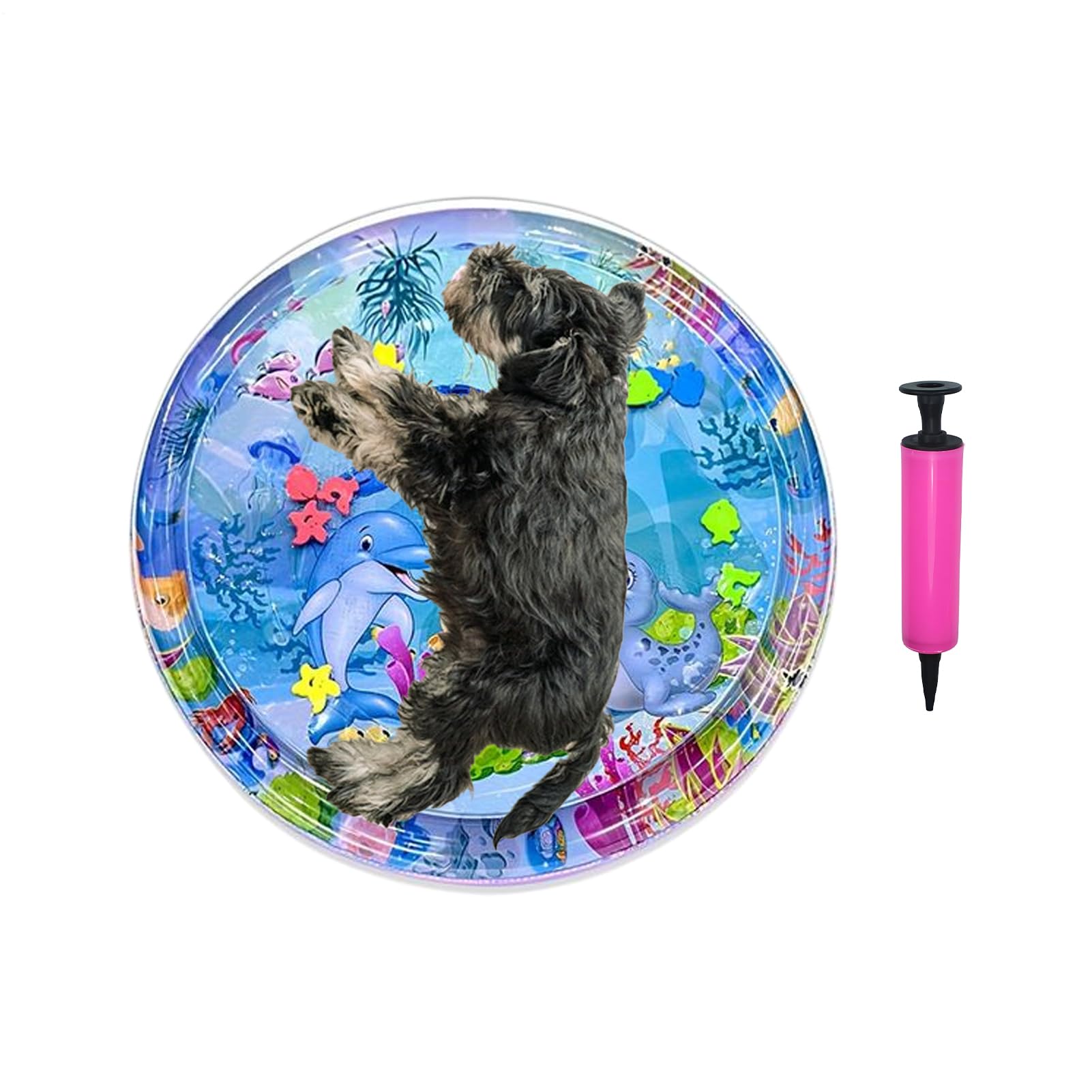 猫用ウォーターベッドプレイマット,子猫用水パッド 空気入れ付き | ペット用冷却クッション 厚手のベビ..