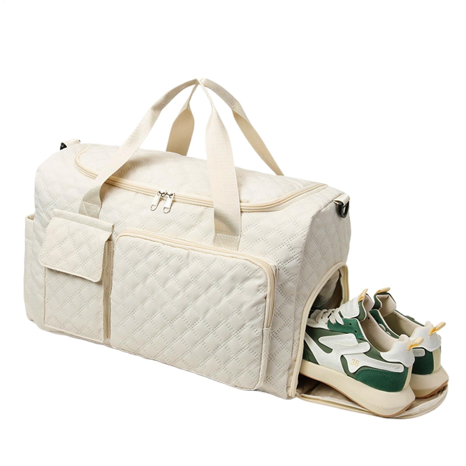 女性のスポーツトートバッグ、靴コンパートメント付きジムバッグ, 男性用の拡張ショルダーストラップジムバッグ付き, 屋外用の小さなポケット付きの湿った乾燥分離大容量ダッフル(3)