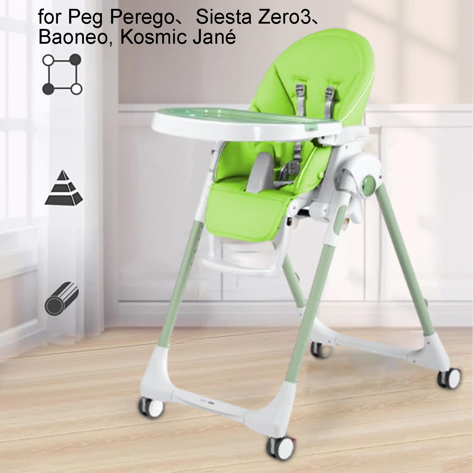 ベビーダイニングチェアカバー、ベビー用ハイチェアカバー - 授乳シート用の快適なPUレザークッション | 息子、娘、孫、姪、甥のための子供用ハイチェアパッドカバー