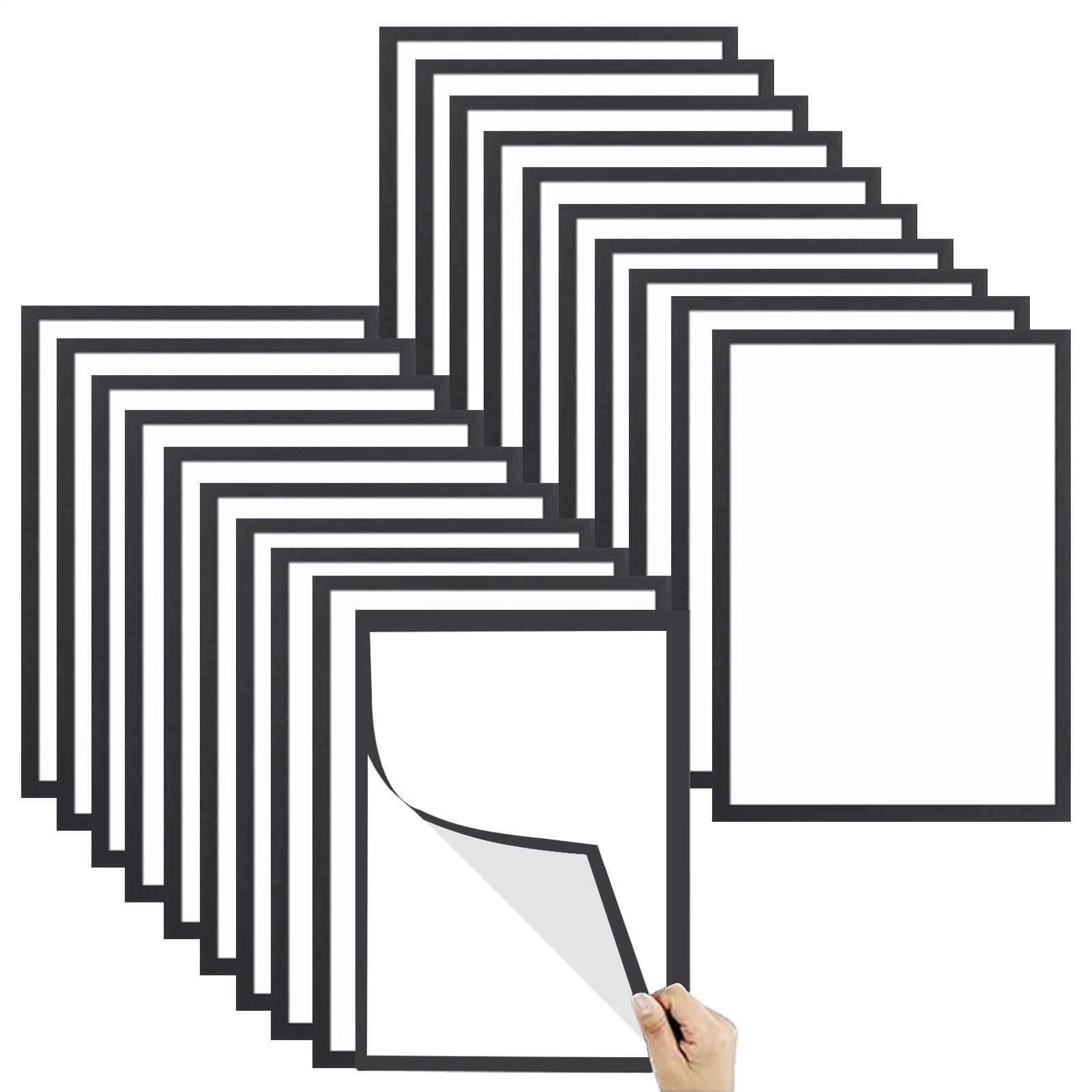 マグネット式ペーパーホルダー,ポスターディスプレイフレームマグネット | A4サイズマグネットピクチャーフレーム 20枚入り ワークフローチャート 病院スタッフチェックリスト 受付写真 安全指示 スケジュール