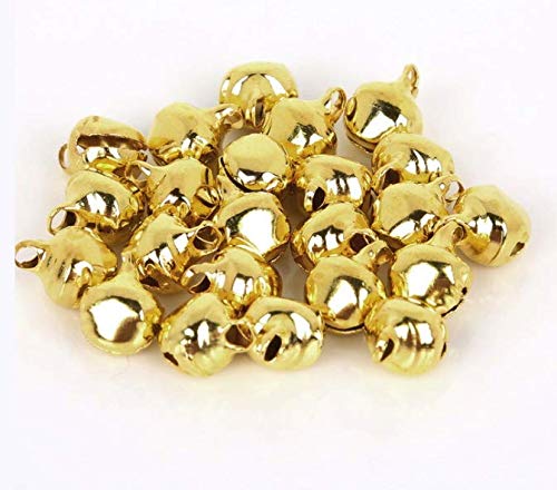 200個 8mm ジングルベル 小さなベル DIYブレスレットアンクレットネックレスニット/ジュエリー作成用 (..