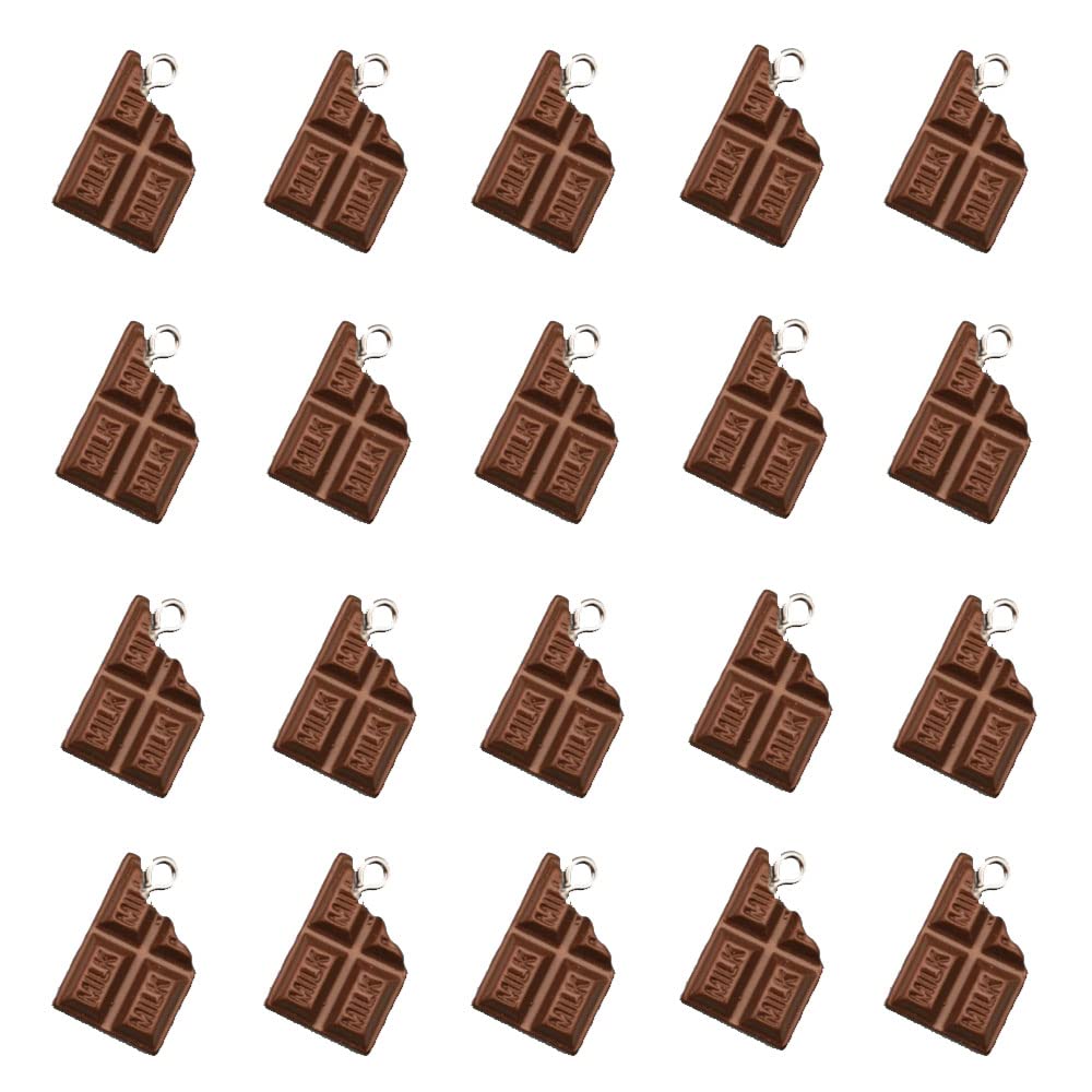 チョコレート フードペンダント チャーム 20個 DIY イヤリング ブレスレット ネックレス ジュエリー作成 キーホルダー ハンドメイド シミュレーション 食品チャーム, 樹脂, 宝石なし。