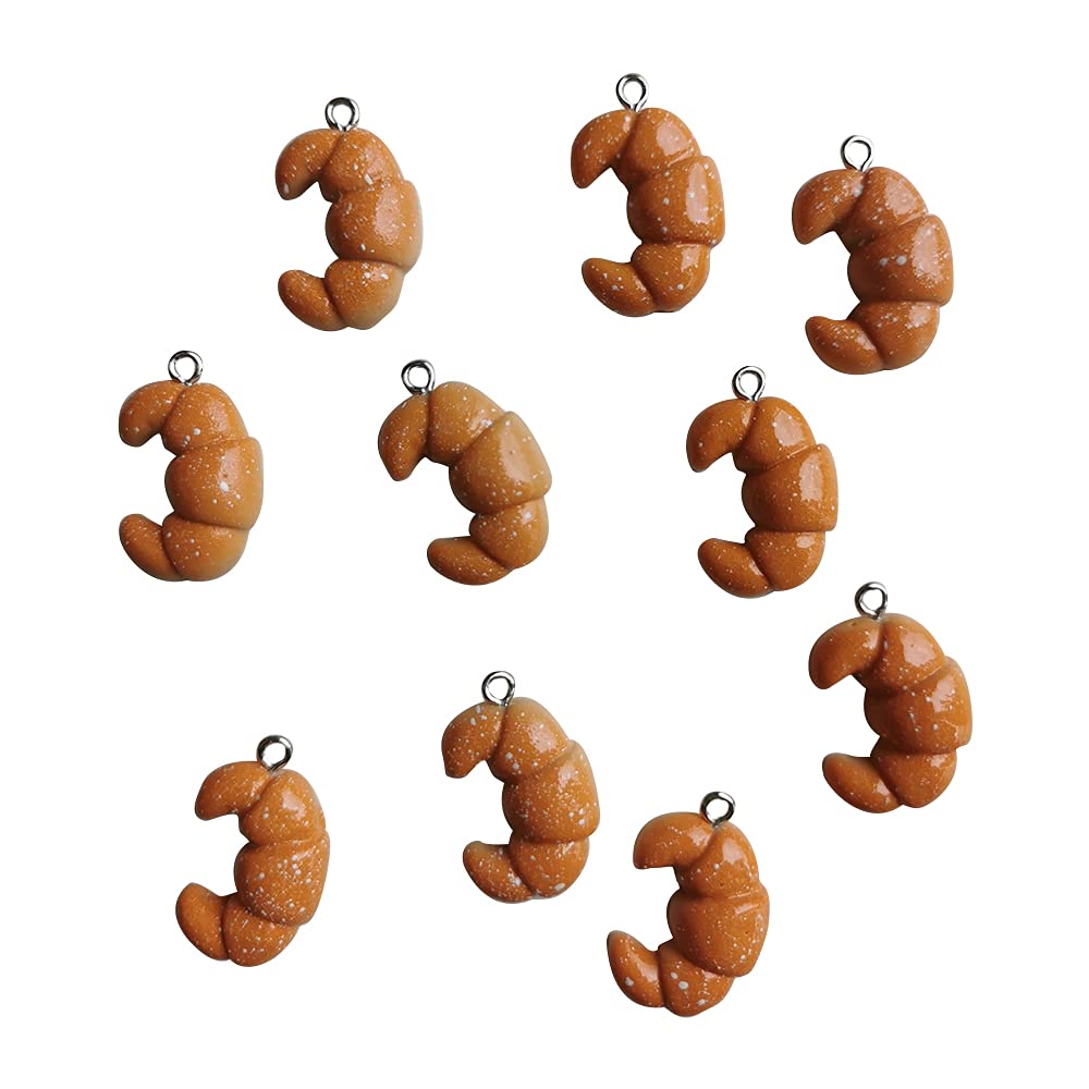 フードペンダントチャーム クロワッサンブレッドチャーム DIYジュエリー作成 イヤリングブレスレットネ..