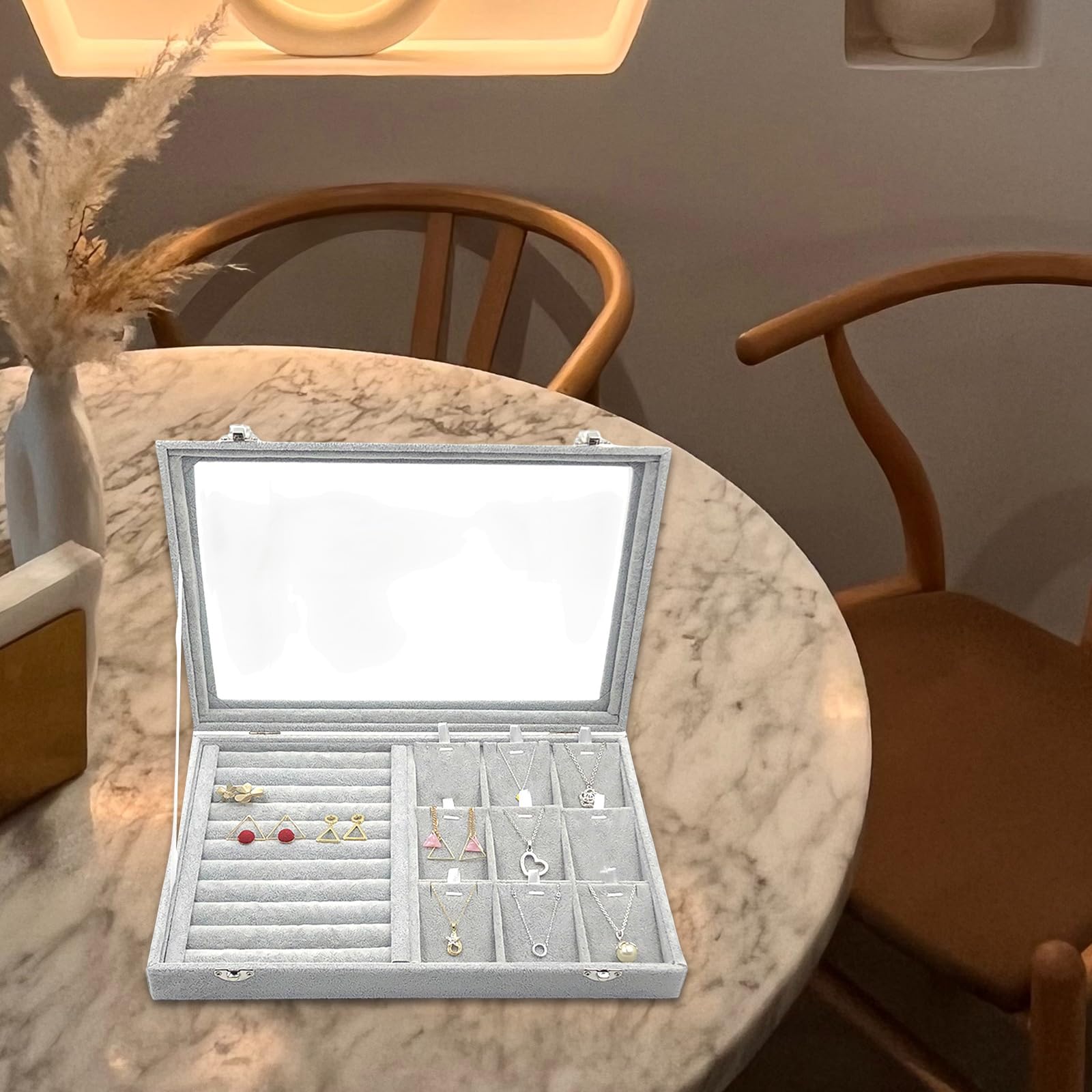 蓋付き大型ぬいぐるみジュエリーボックス 多機能プラッシュジュエリーボックス ガラスカバー付き 様々..