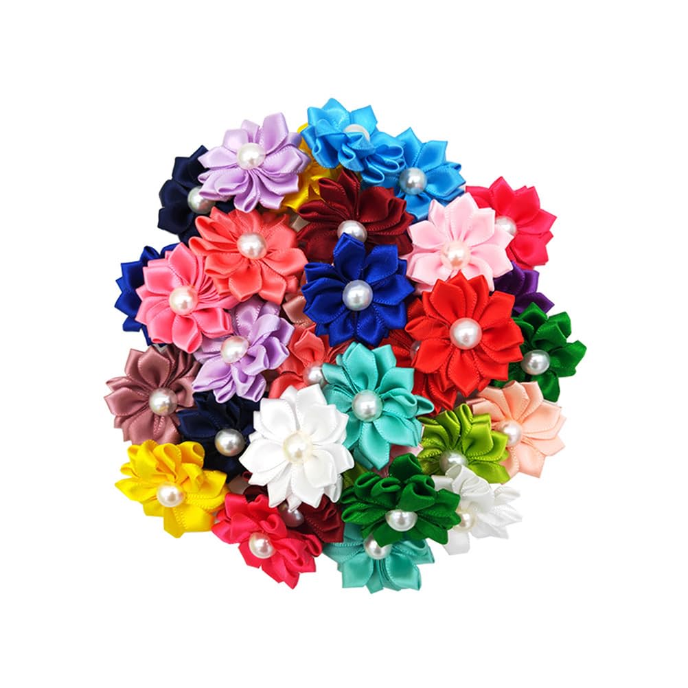 20個 猫の毛の輪ゴム 花びらヘッドバンド ペット用品のヘッドバンド 花弁 ペットのヘアゴム 犬ア 猫の..