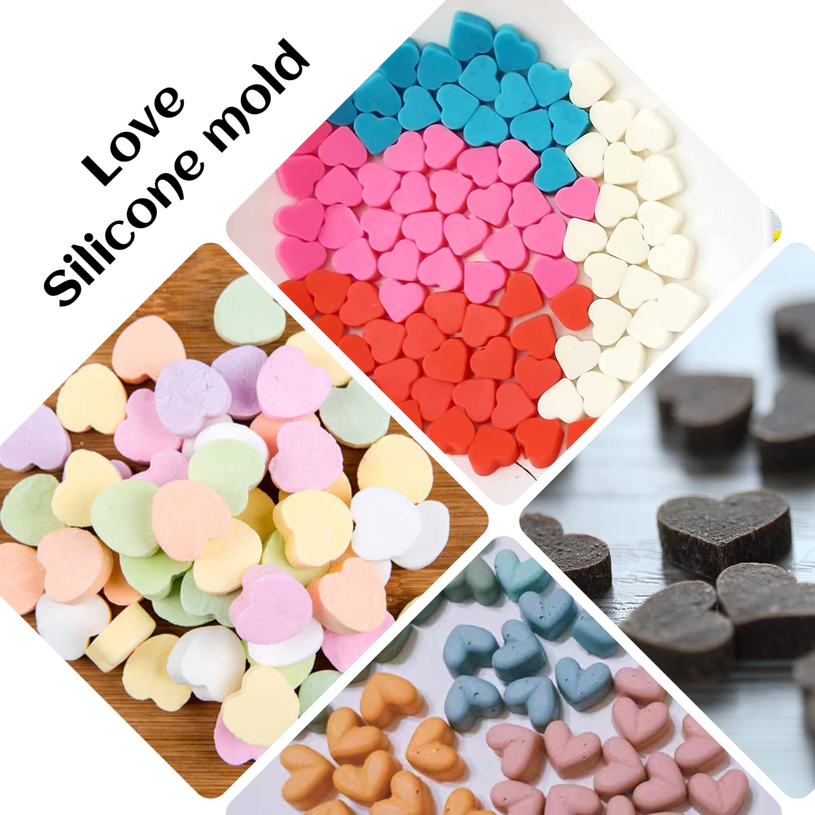 ミニシリコン型 2個 犬のおやつ型 106個 犬の骨型 69個 肉球シリコン型 ビスケット クッキー キャンディ チョコレート ゼリー ペット 犬用おやつ 型 (ミニハート)