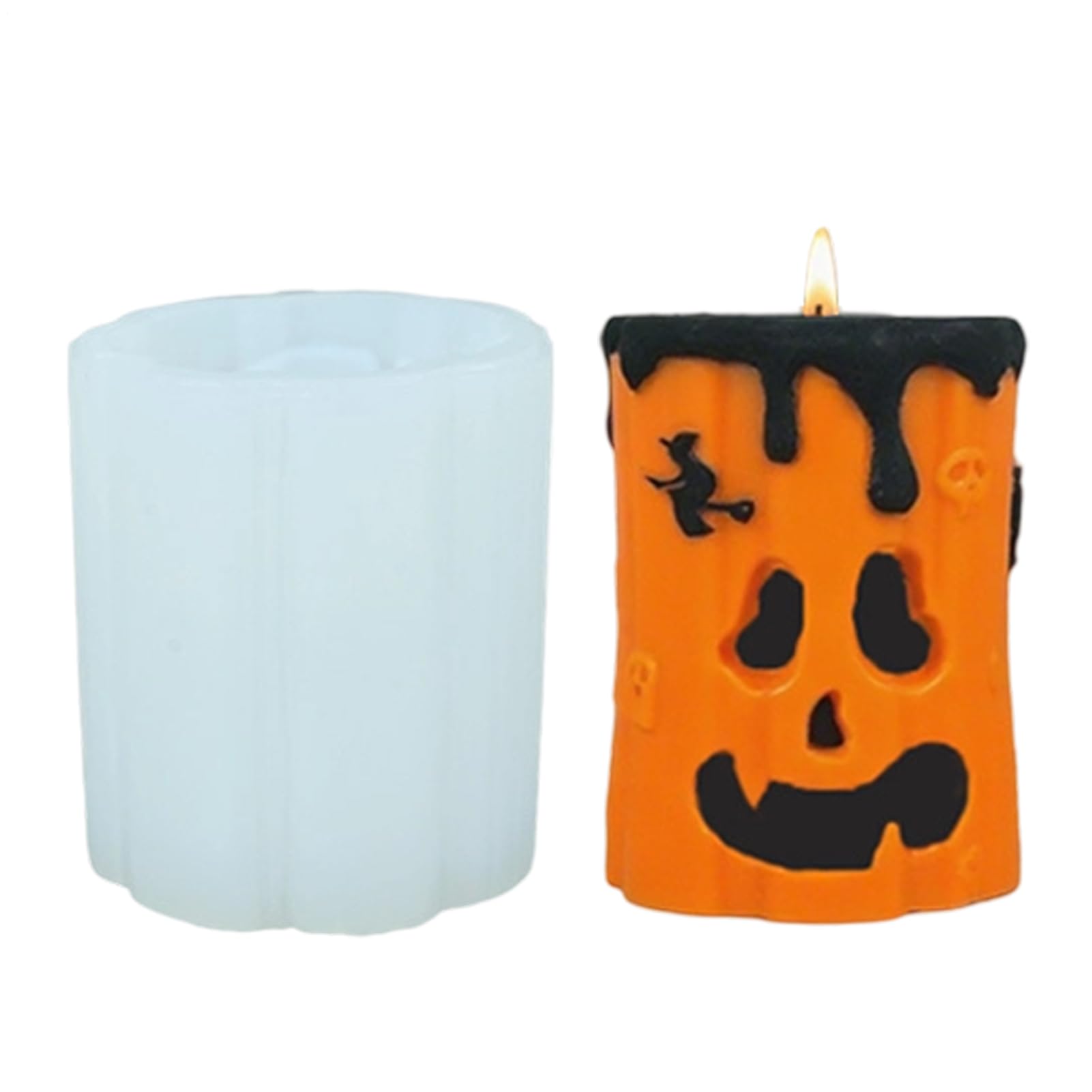 かぼちゃろうそく型 | おばけ顔かぼちゃろうそく型,型抜け良好なシリコンモールド 手作りクラフト 石けん チョコレート キャンドル作成ツール