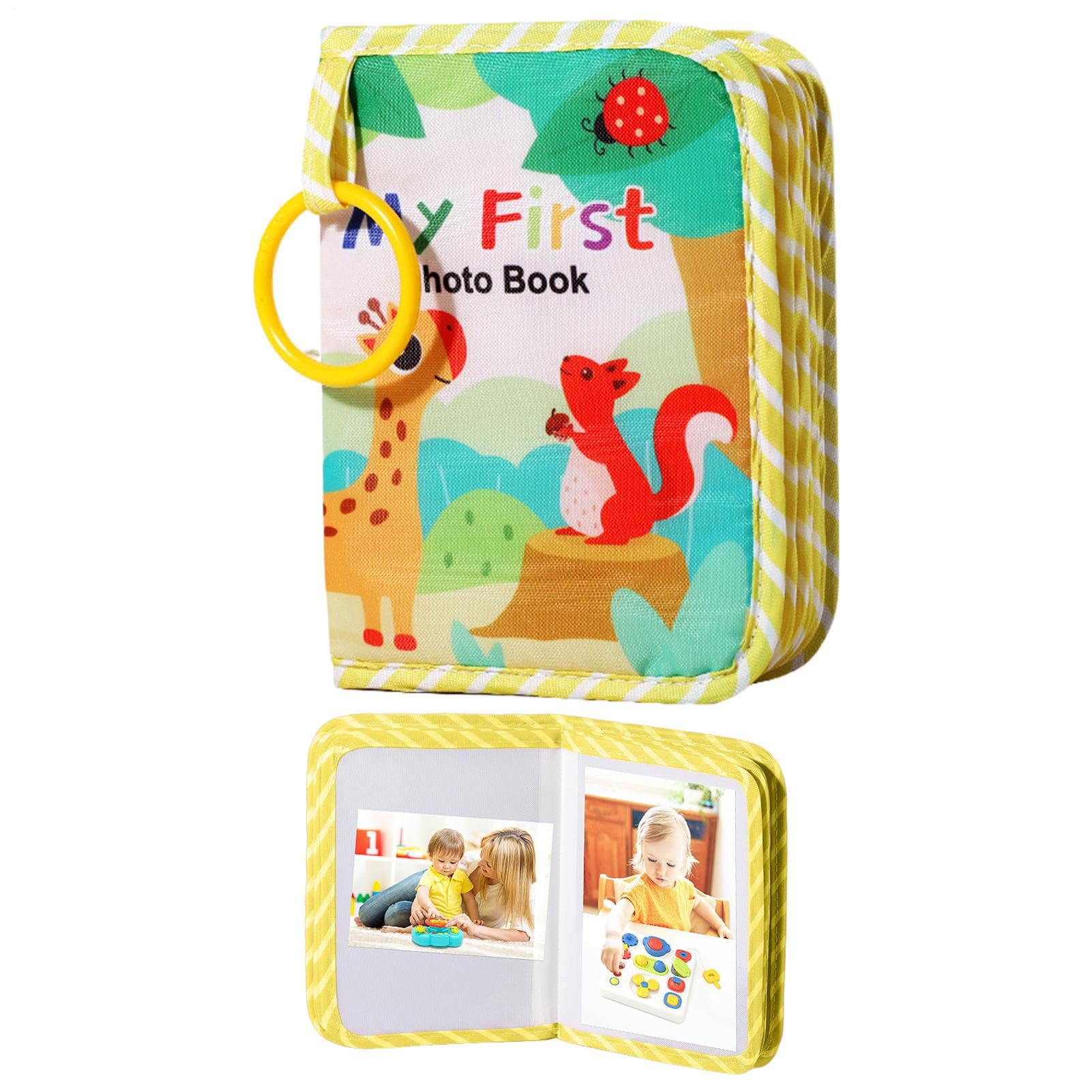 赤ちゃん用フォトアルバム | 成長記録アルバム 子供用 柔らかい布 幼児 成長記念品 里親 写真家 愛好家..