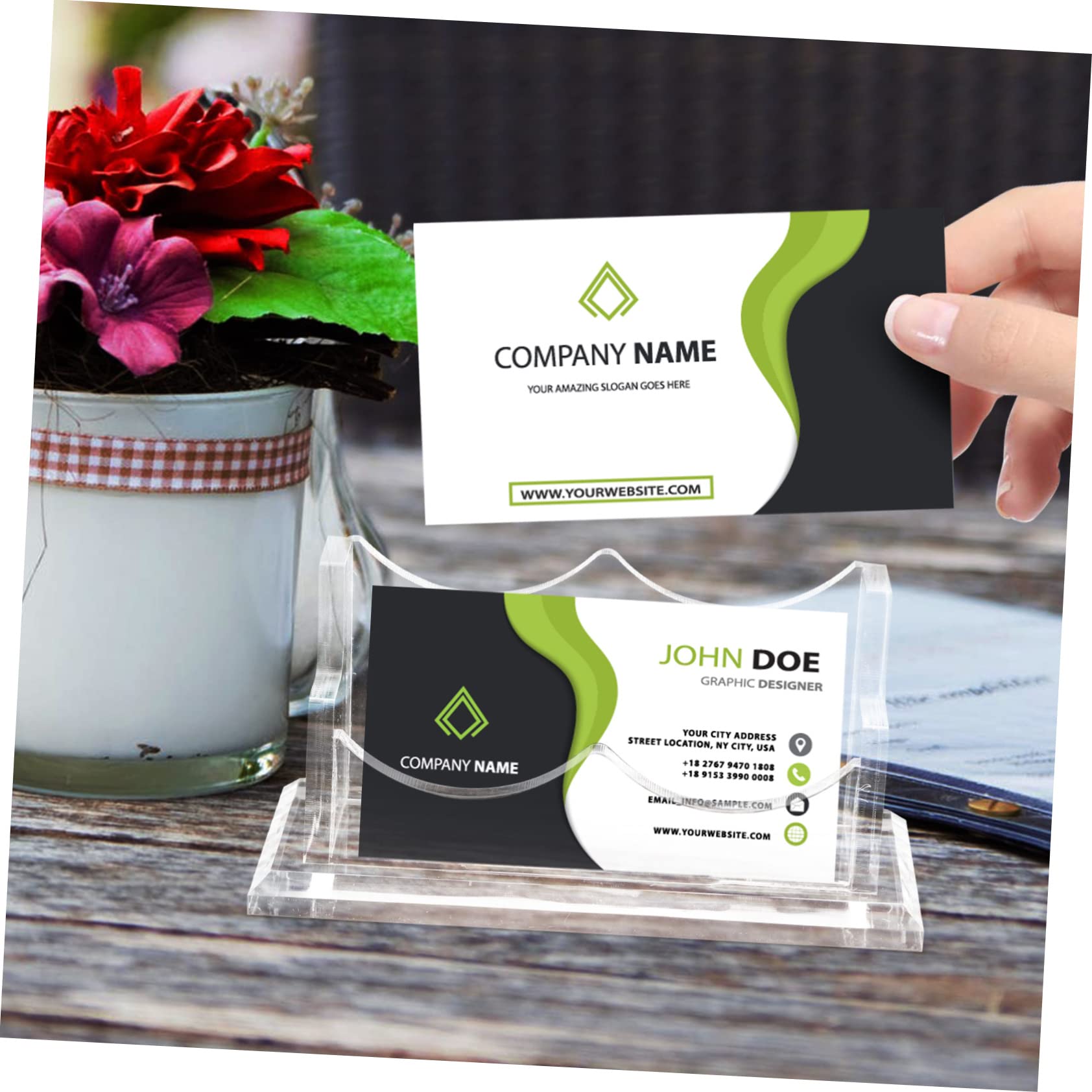 名刺入れ ネームカード business card holder display デビット ホルダー 名刺スタンド カードディスプ..