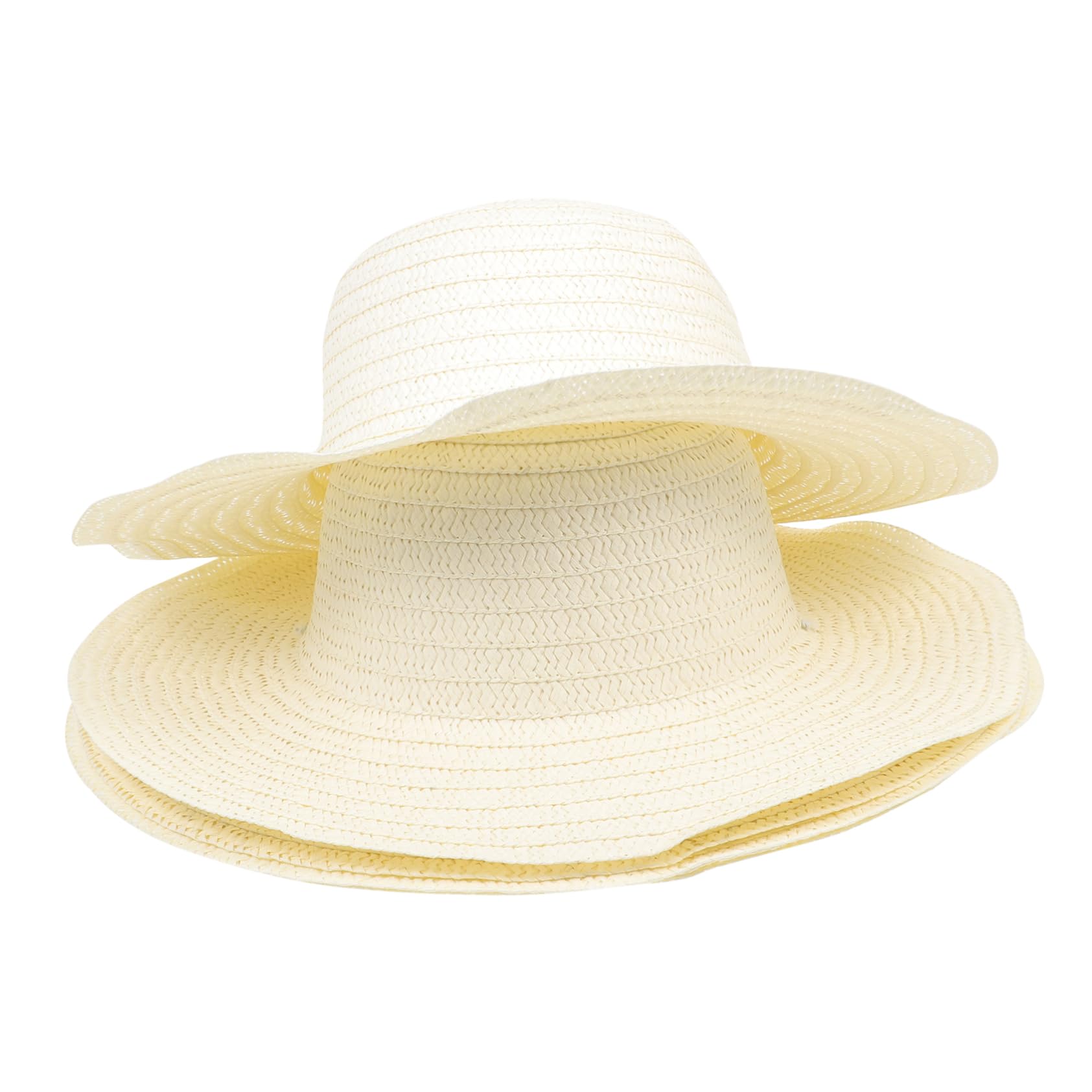 6個 落書き麦わら帽子 キッズティアラ ワイドストローハット プレイハウス アクセサリー ソンブレロハ..