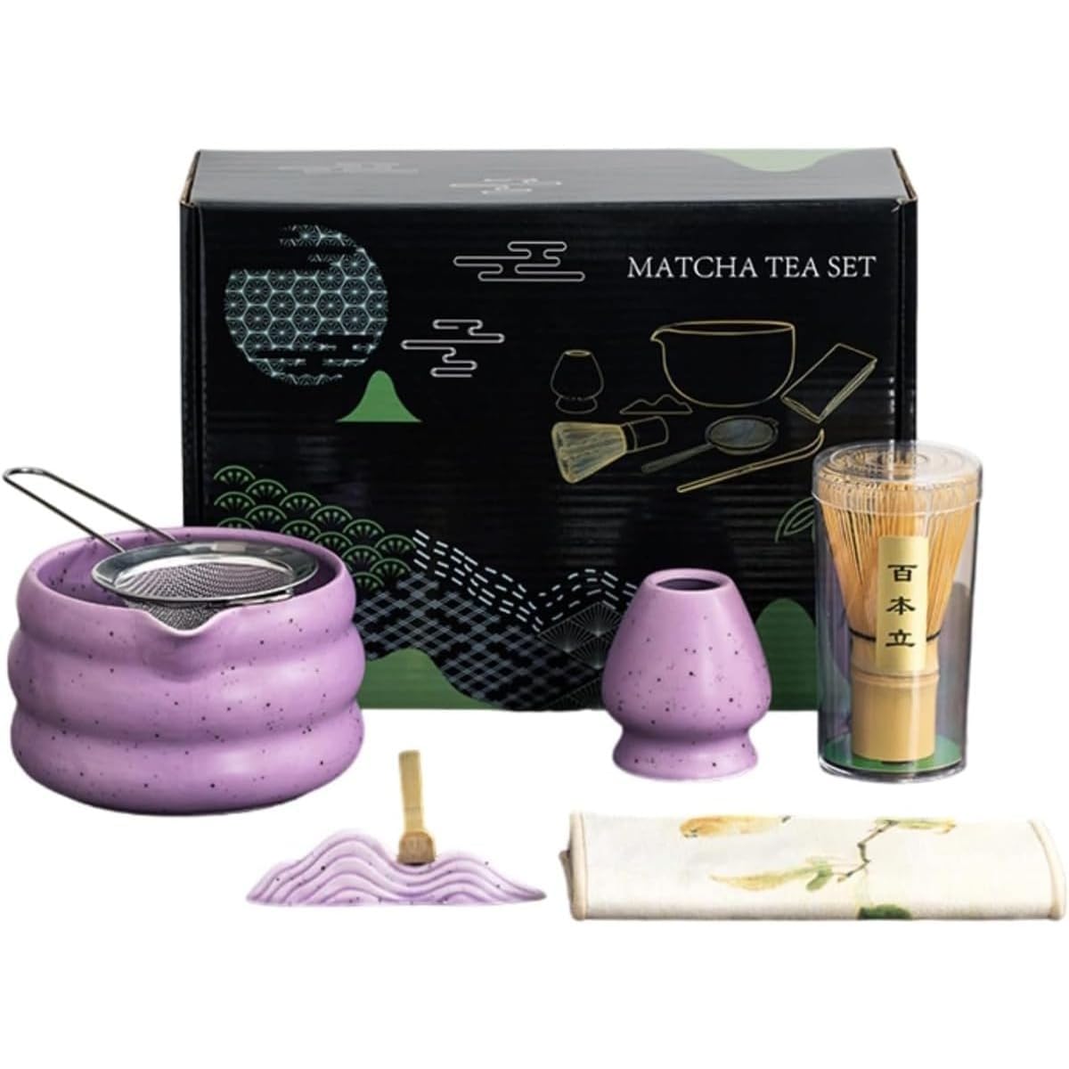 茶道具 日本茶（7点） 茶道具 茶碗 泡立て器 茶器 マドラー お茶を点てるためのボウル お茶の注文ツー..