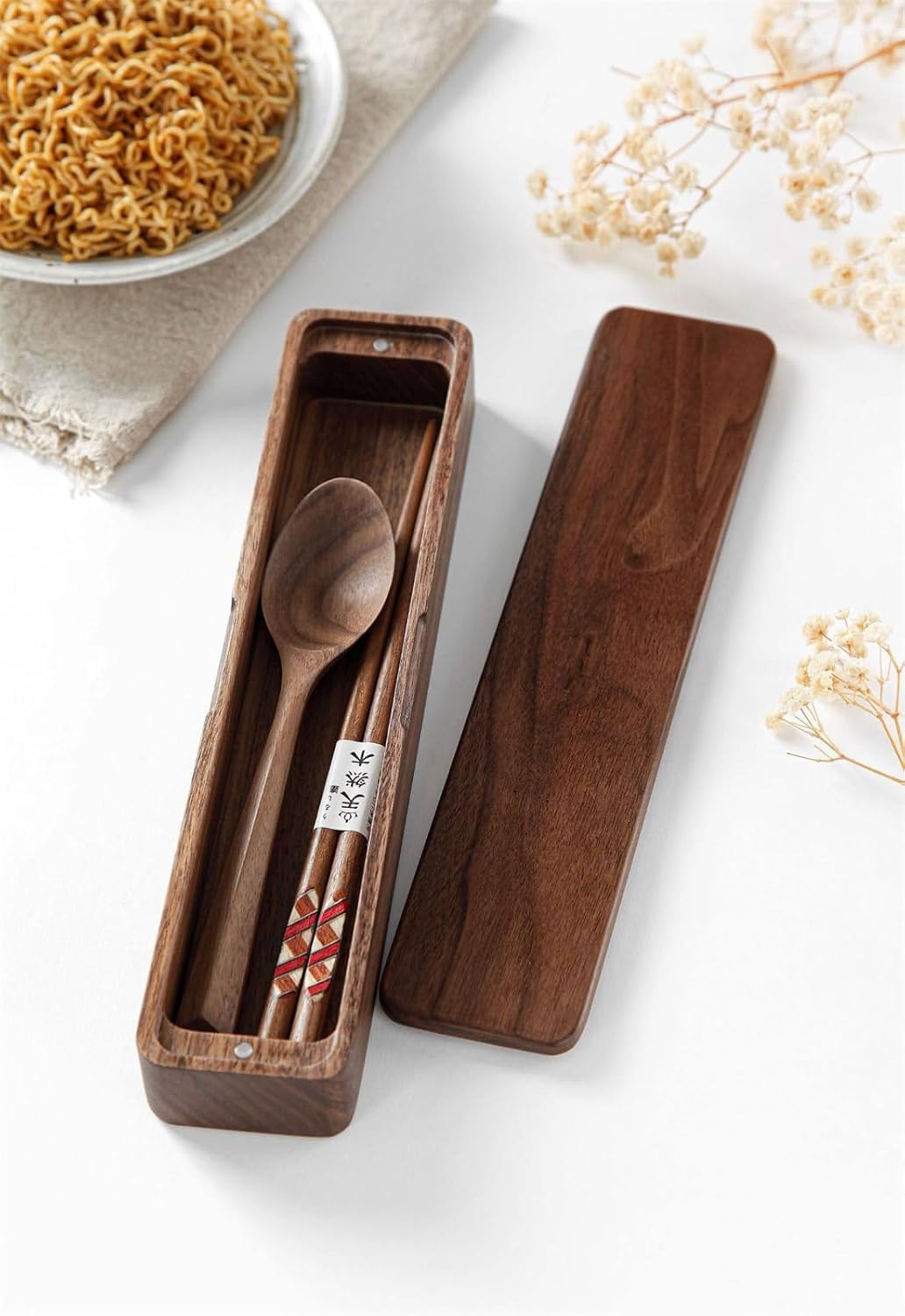 カトラリーセット ト 箸 スプーン 箸入れ 2点セット 木製 箸箱 カトラリーケース 箸ケース 収納ボック..