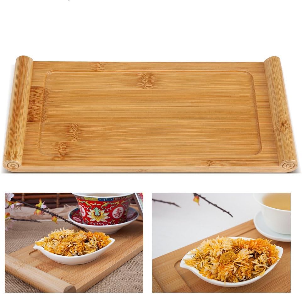 茶道具 中国式 茶盤 多機能竹製サービングトレイ 食品トレイ 茶托 茶道 茶器 竹製 抗菌 防塵 茶盆 茶台..