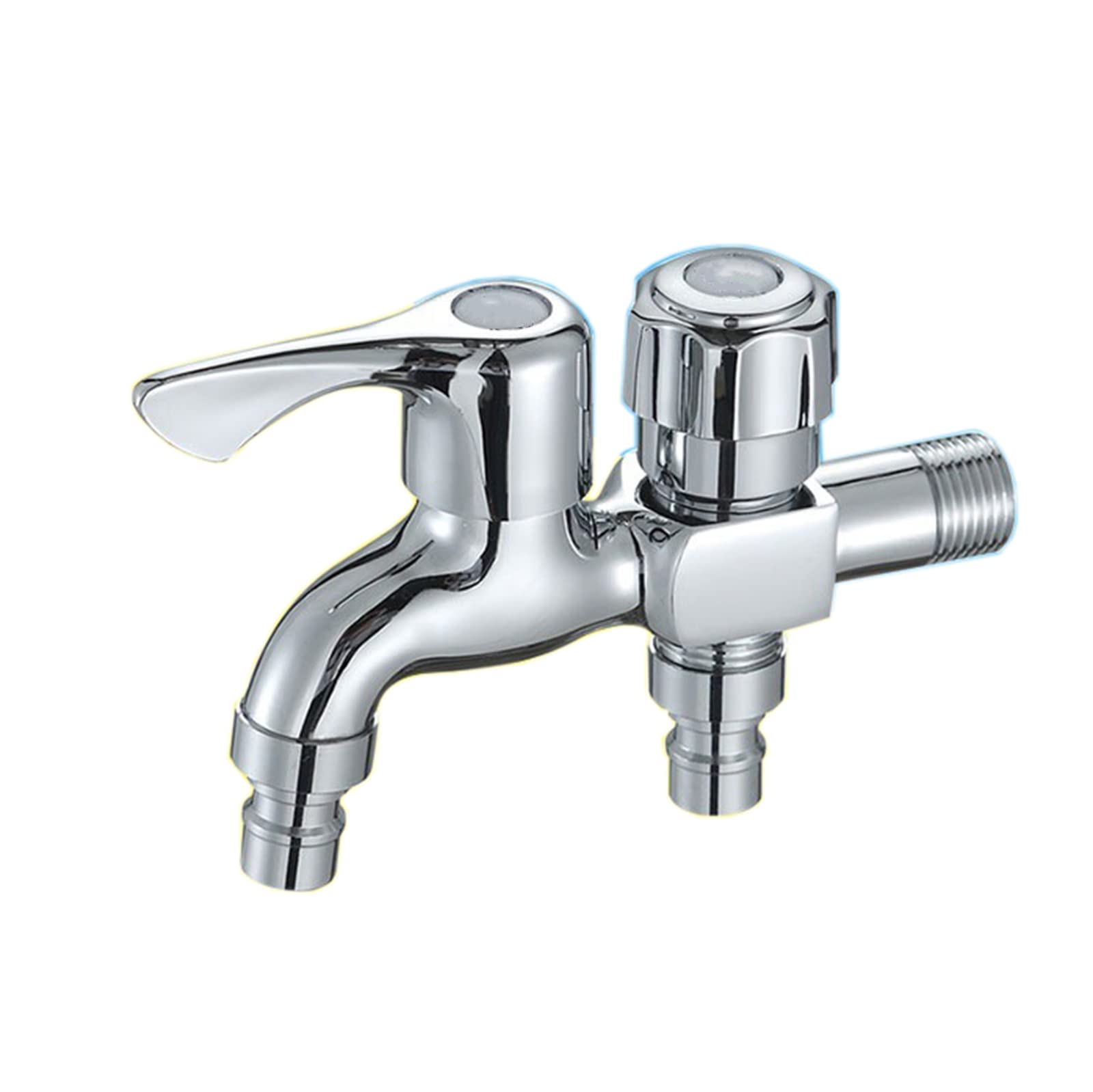 FQYEP 屋外用水栓,二重ハンドル,二股蛇口 2口水栓 屋外用,不凍液,真鍮製 2口 タイプ 洗濯機の蛇口,ガー..