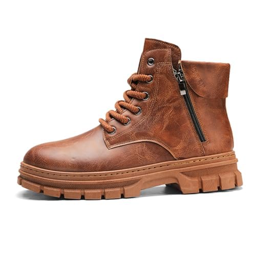 *バイク ブーツ ブーツ メンズ サイドジッパー ハイカット ブーツ 男性 厚底 ブーツ メンズ 秋 冬靴 レ..