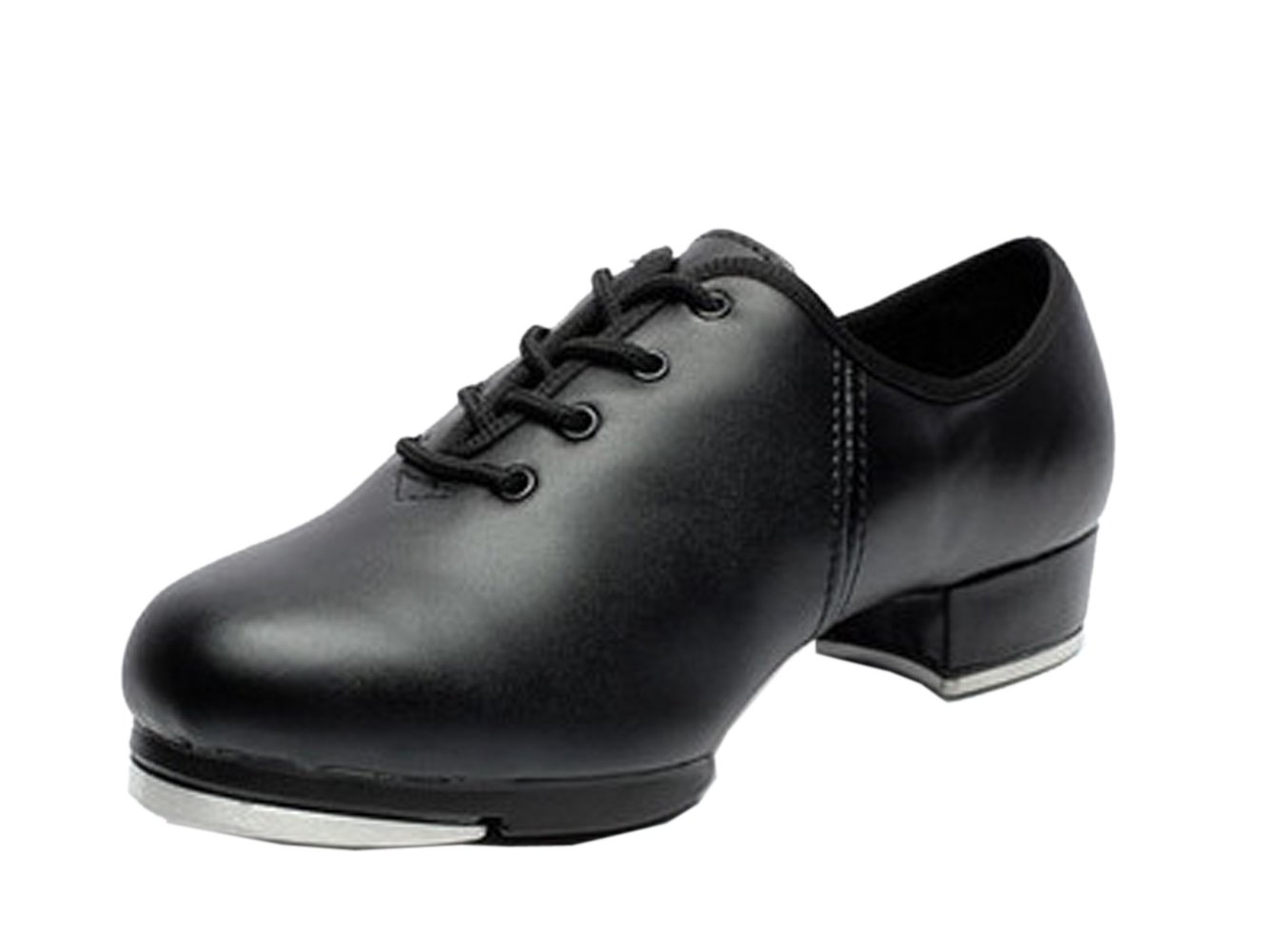 [Ziweiba] 衣装に合わせやすい クラシック タップ ダンス シューズ 社交 女性靴 黒い (24cm)