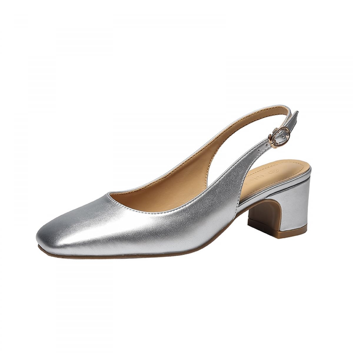 パンプス ローヒール レディースサンダル 5cm ヒール太ヒール レディース靴 痛くない 歩きやすい スクエアトゥバックストラップ パンプス レディー 快適 靴...