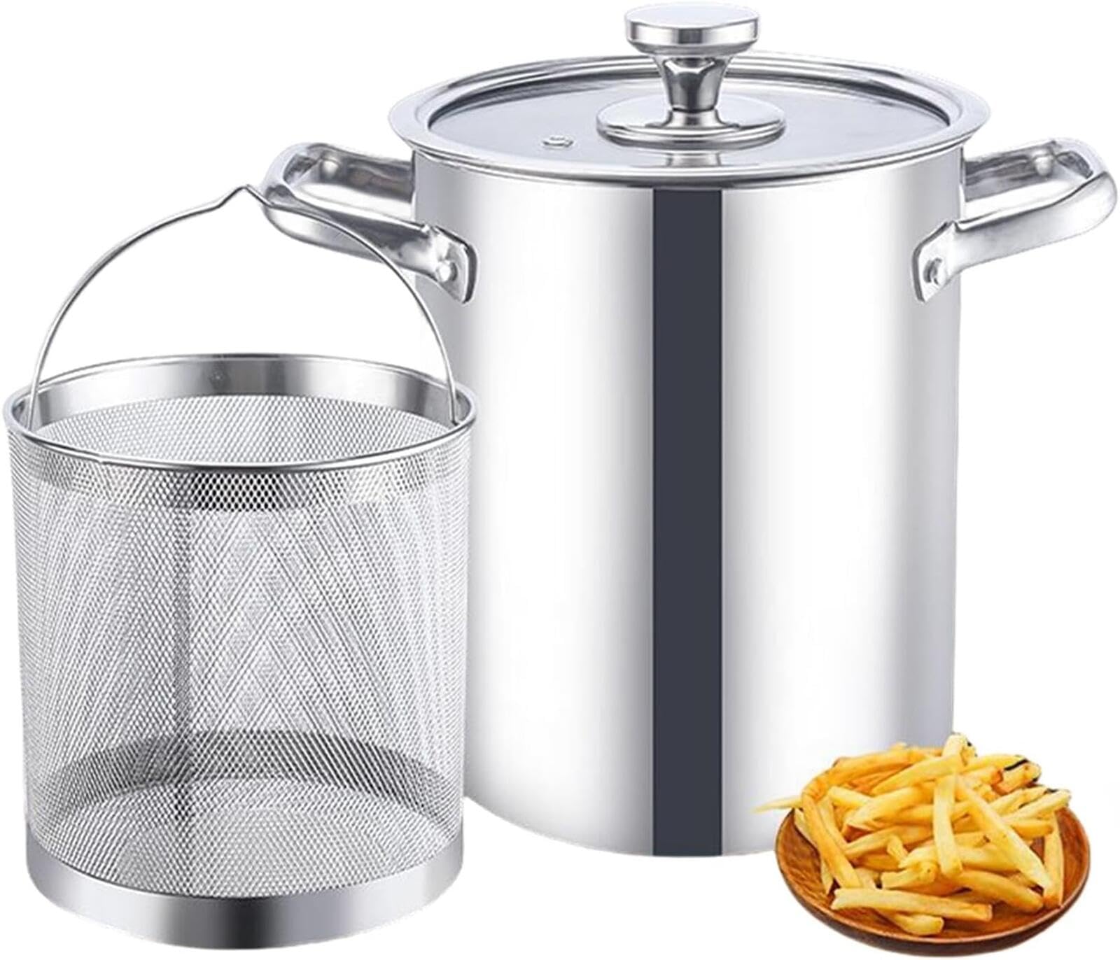 パスタ鍋 天ぷら鍋 揚げ鍋 パスタポット ディープフライヤー 多機能パスタポット 野菜茹で用カゴ付 パ..