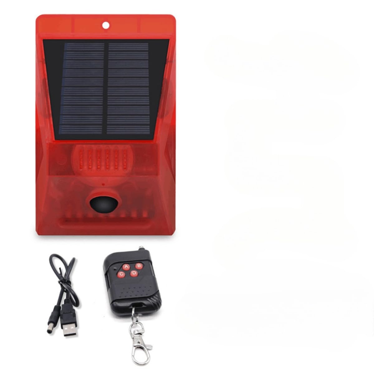 太陽警告灯 屋外 防水 ソーラー充電 防犯アラーム 警報機 人感センサー LEDフラッシュサイレンサウンド..