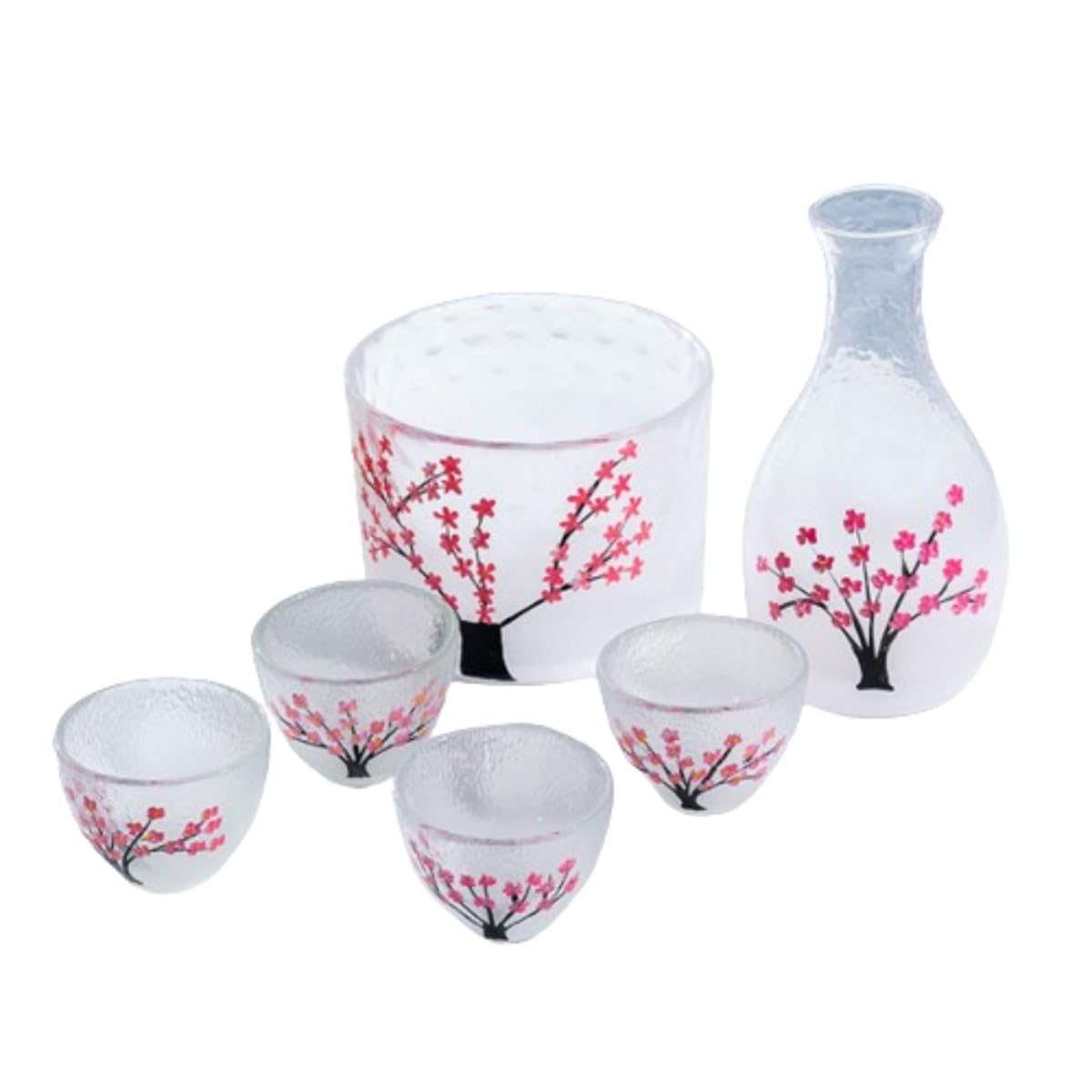 冷酒器 ガラス 徳利セット 和風 とっくり 和酒徳利セット 桜 かわいい 酒器セット 冷酒耐熱ガラス 酒器..