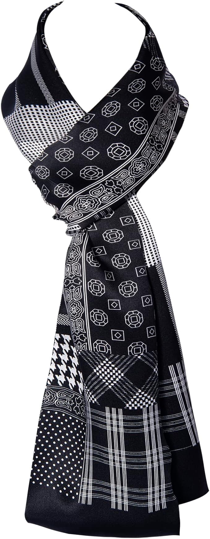 ファッションシルクメンズスカーフ 11インチ x 67インチ 高級オールシーズンスカーフ ロングネックスカ..