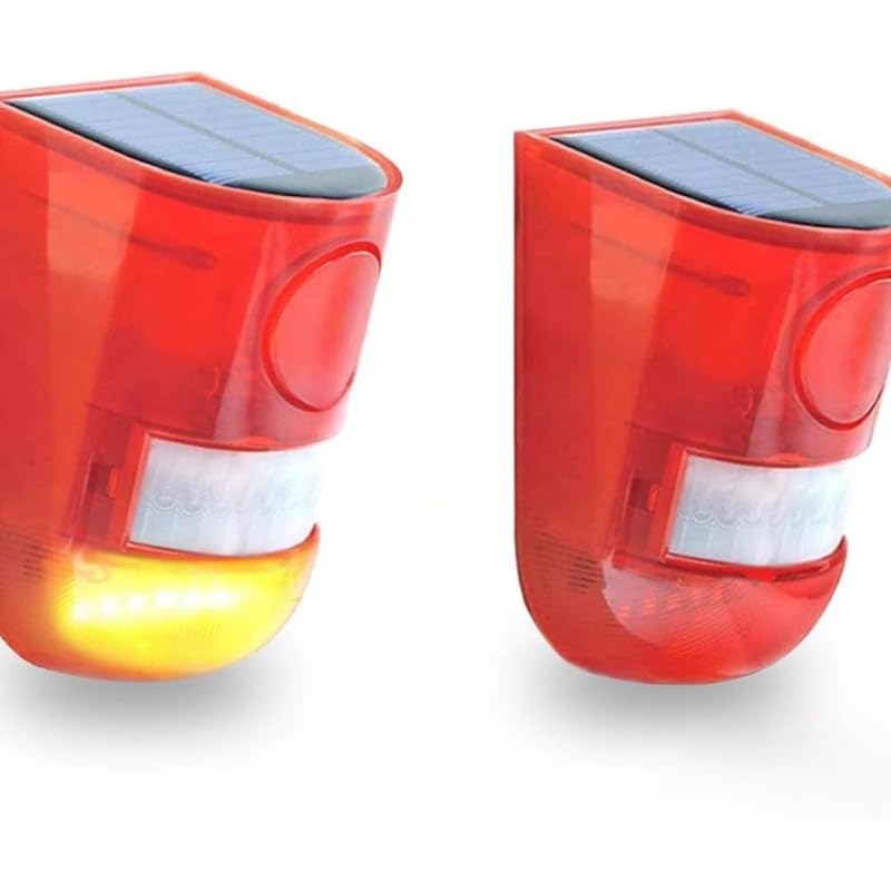 太陽警告灯 屋外 防水 ソーラー充電 防犯アラーム 警報機 人感センサー フラッシュ129Bサイレンサウン..