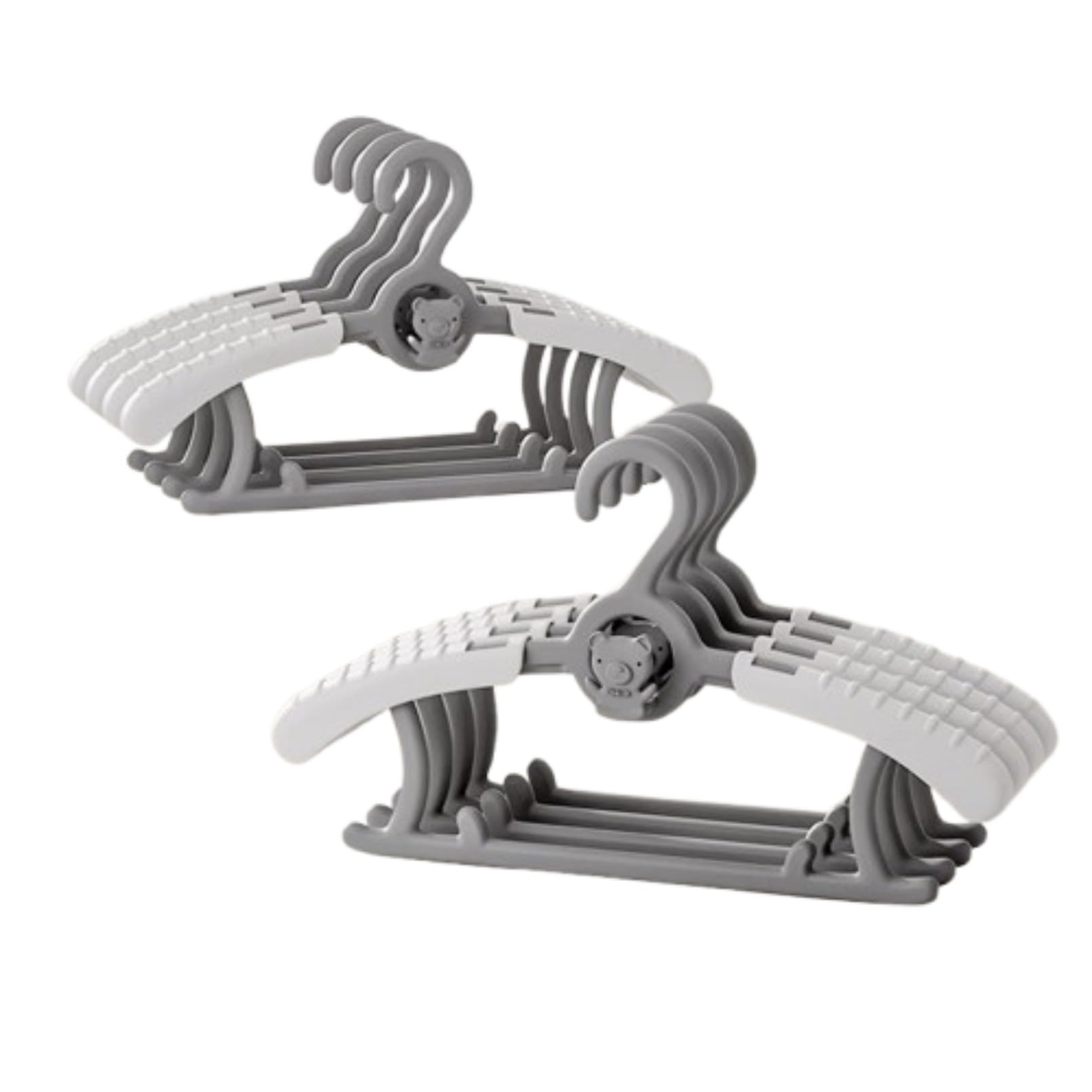 20 個 ベビーハンガー 伸縮式 子供用ハンガー 20本キッズハンガ 防止省スペース可乾湿両用 滑り止め 洗濯ハンガー 多目的収納式 可愛いベビー用品 0〜12歳適合 (イエロー,20個)