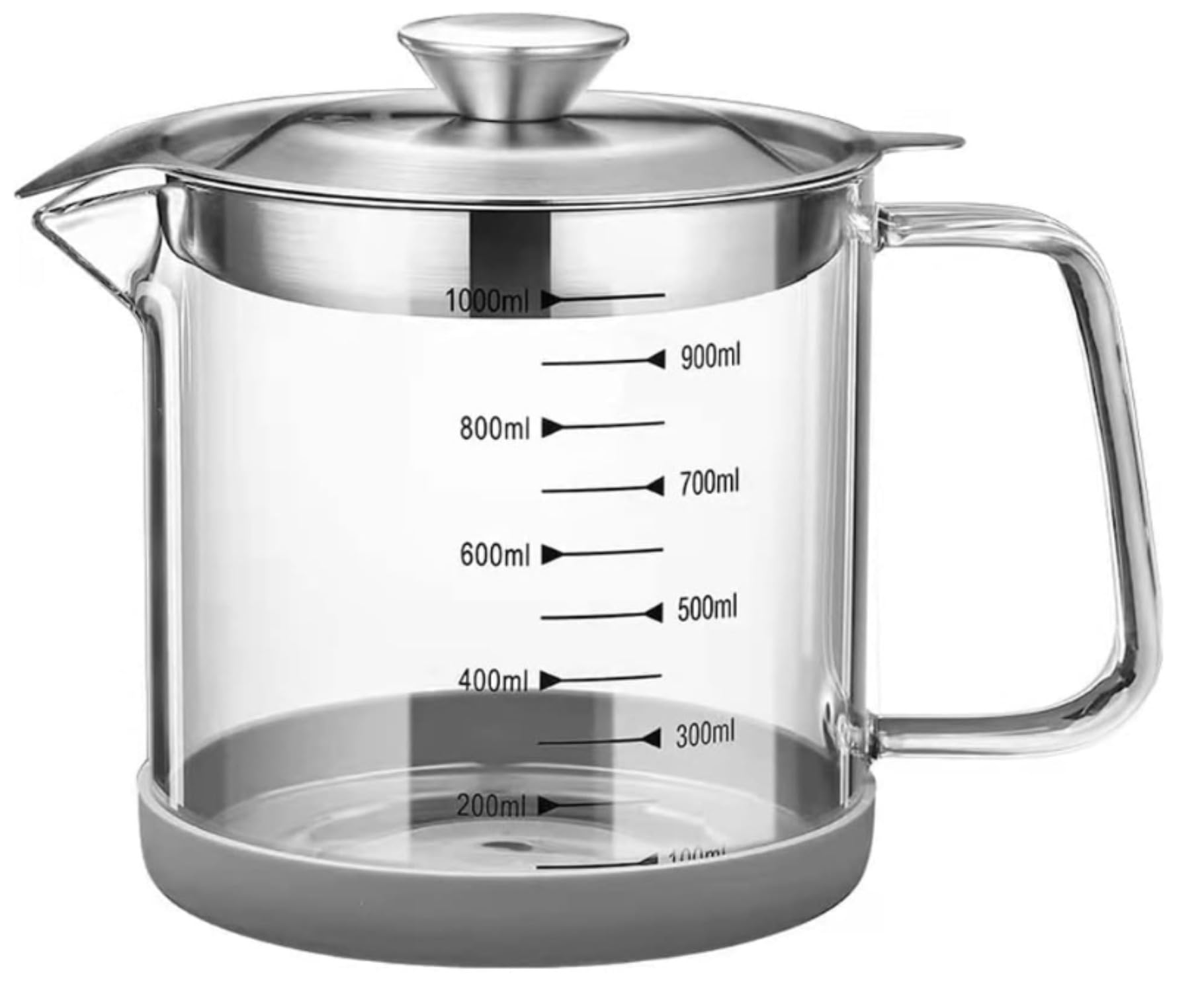 オイルポット、耐熱ガラスフィルター、、こぼれ防止、、油保存容器、高ホウケイ酸ガラス、ステンレス、..