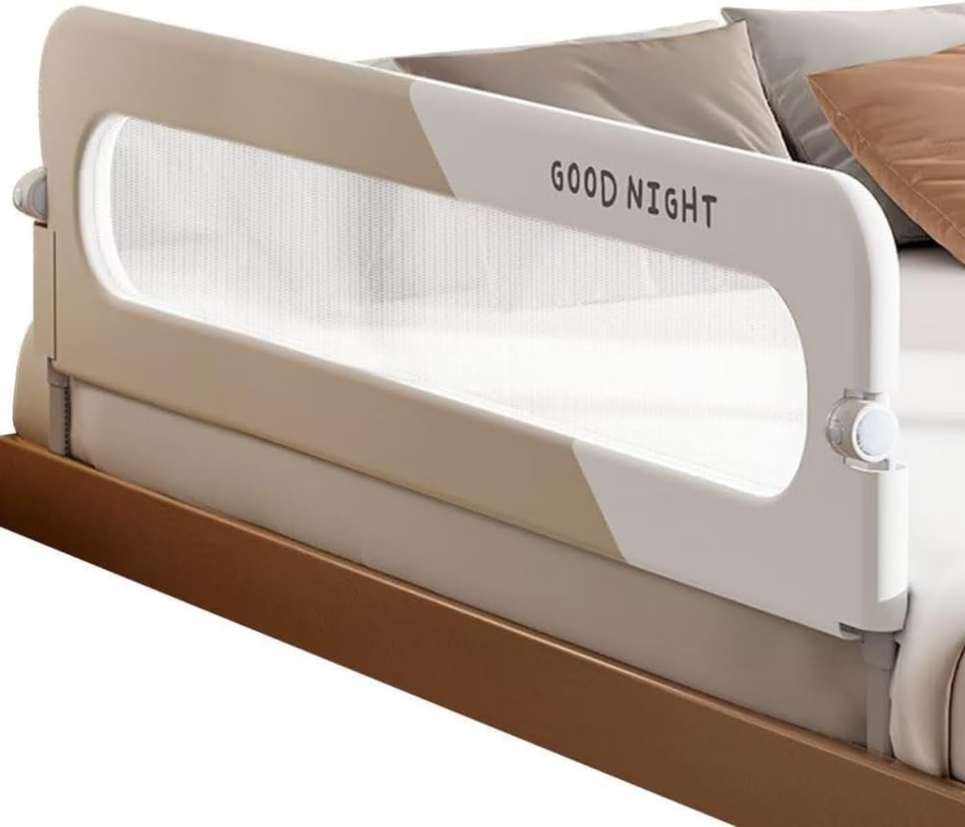 ベッドフェンス 赤ちゃん落下防止 折り畳み簡単取り付け 頑丈メッシュ 耐久性 子供用ベッドガード 出産祝いギフト (グレー, 120x70cm) (120x70cm,グレー/)