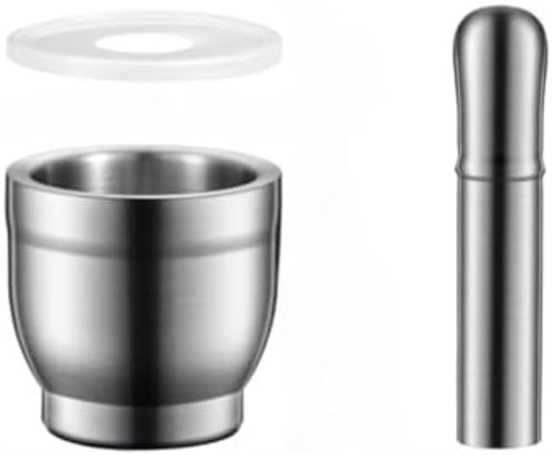 ステンレスすり鉢 すりこぎ棒セット 蓋付き静音 ミニ スパイス/離乳食/漢方薬用 (S)
