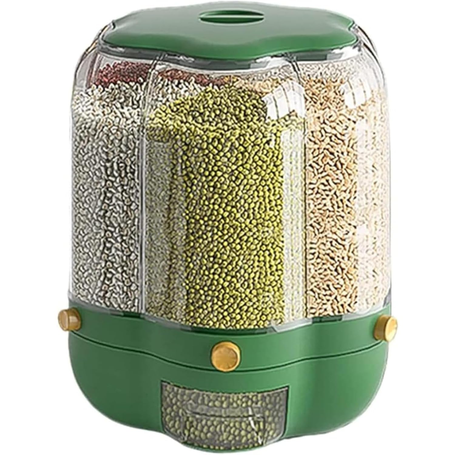 ライスポット ライスバスケット 回転米桶 米保存容器 回転フードディスペンサー お米・シリアル・乾物..