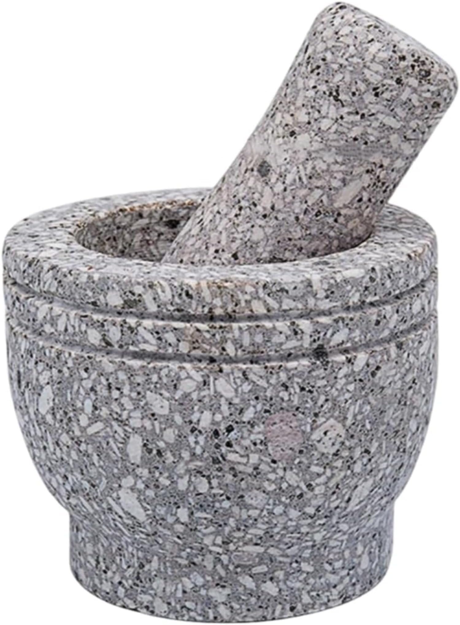 花崗岩製すり鉢セット すりこぎ棒付き 大容量 スパイス・ガーリック・生姜・穀物粉砕用 天然石 健康安..