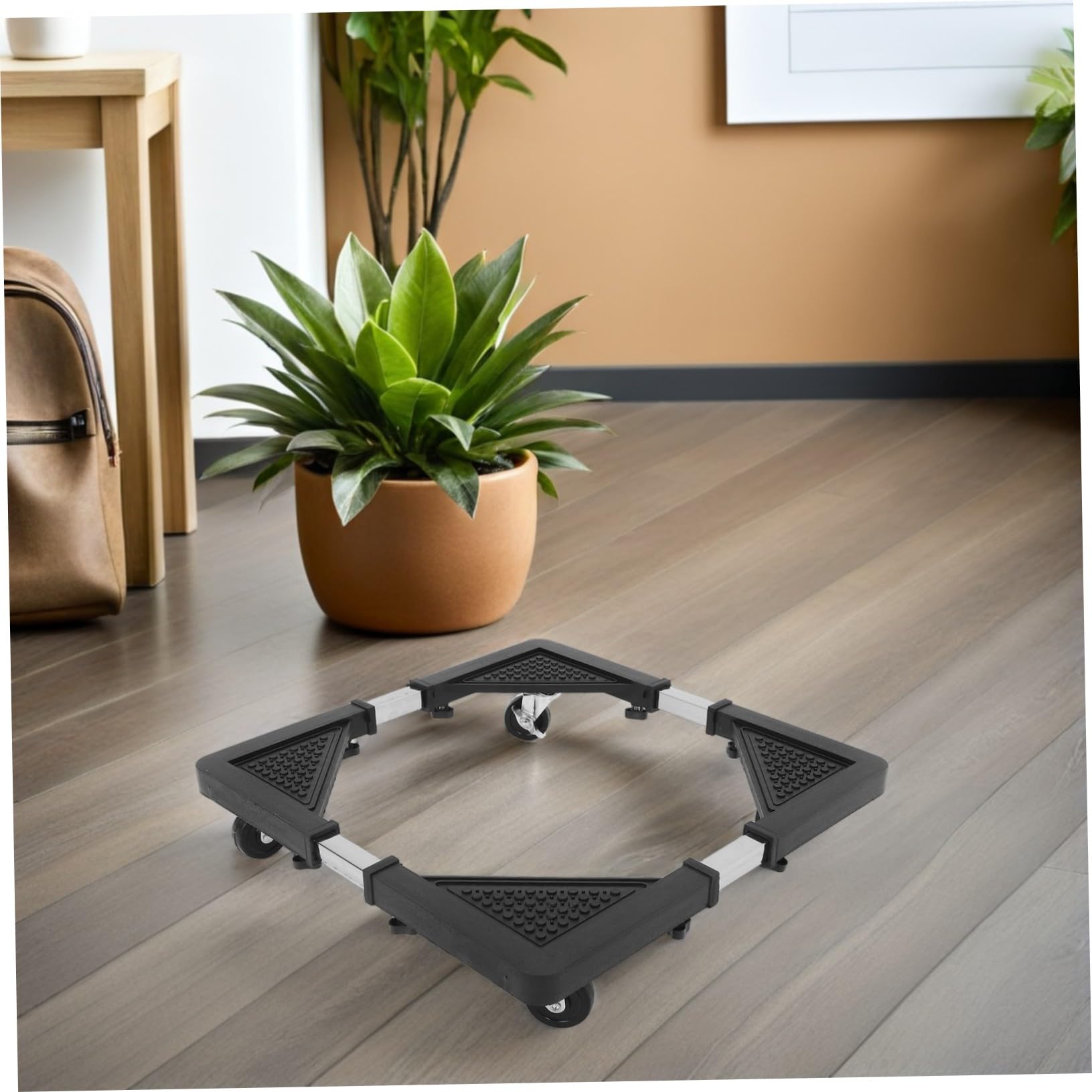 楽天BSマーケット可能ステンレス製洗濯機台座 キャスター付き頑丈台車 家具冷蔵庫用スライダー 耐荷重大型家電移動台座