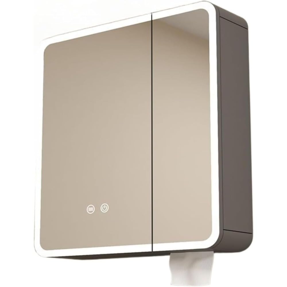 洗面鏡 浴室鏡 化粧台 洗面台 LED付き 防水 Tuduzo ミラーキャビネット 防曇 壁掛け バスルーム 洗面所..