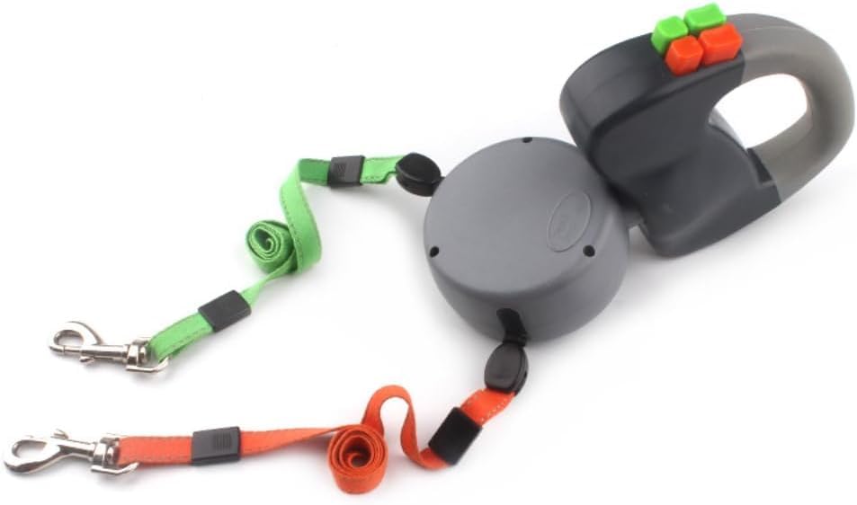 「ダブルヘッドドッグウォーカー」二匹用対応 多頭飼い 小型犬 中型犬 大型犬 自動巻き 引き込み式 二..