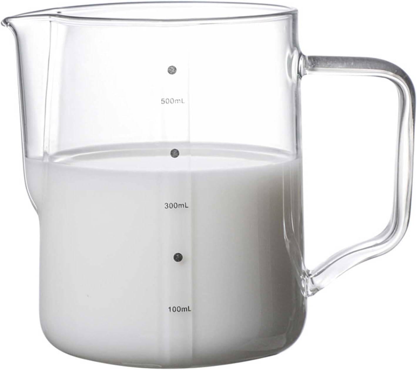 マジハンドミルクポットガラスミルクポット300 ml 500 ml透明ラテアートコーヒーポットスケールコーヒ..