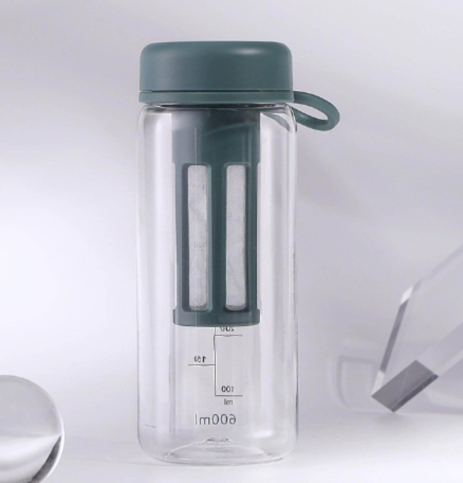 水出しコーヒー ボトル ハリオ フィルターインボトル アイスコーヒーメーカー,アイスコーヒー 水出し 目盛り付き漏れ防止ボトル - ポータブルアイスコーヒーメーカープレスアイスコーヒーティージュースバックパッキングハイキングフィットネスジム旅行キャンプ (グリーン)