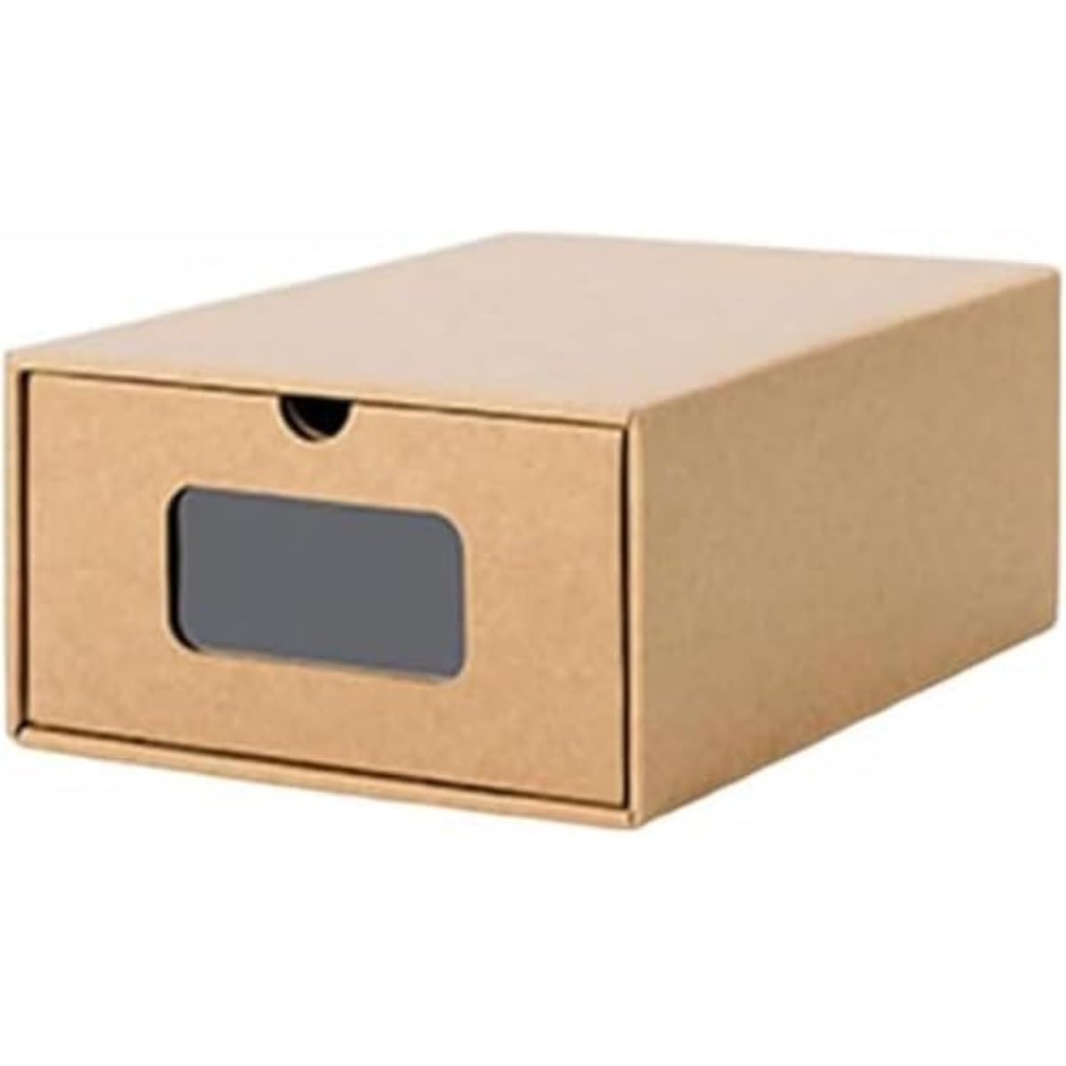 シューズボックス 6個セット 2サイズ ダンボール製 靴箱 紙製 段ボール 1足 下駄箱 窓付き 引き出し ス..